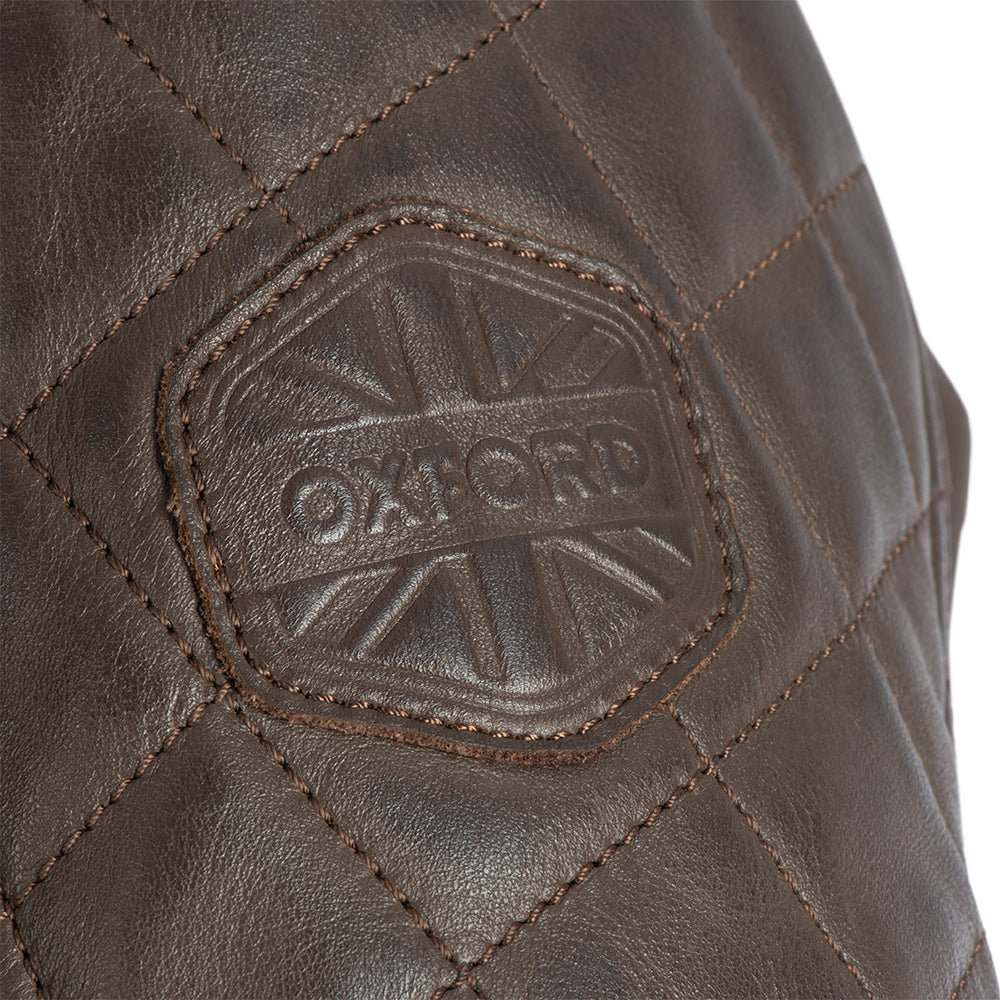 Oxford Route 73 2.0 Leather Jacket Brown FREE 1 YEAR Returns, FREE UK Delivery | ThrottleChimp