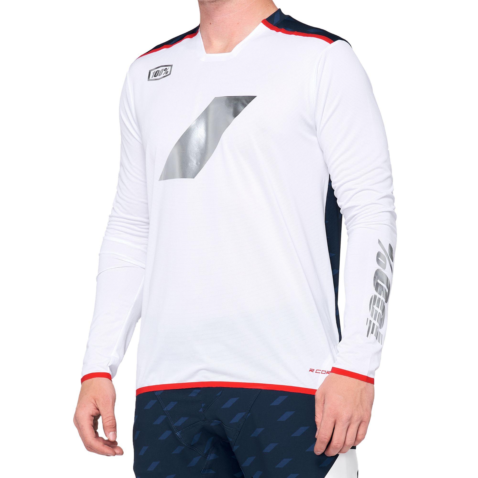 100% R-Core X Limited Edition Jersey White / Navy FREE 1 YEAR Returns, FREE UK Delivery | ThrottleChimp