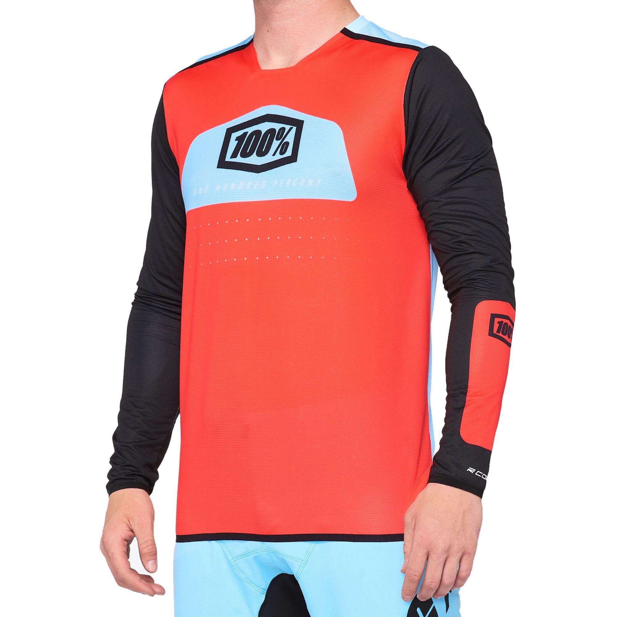 100% R-Core X Jersey Fluo Red / Black FREE 1 YEAR Returns, FREE UK Delivery | ThrottleChimp