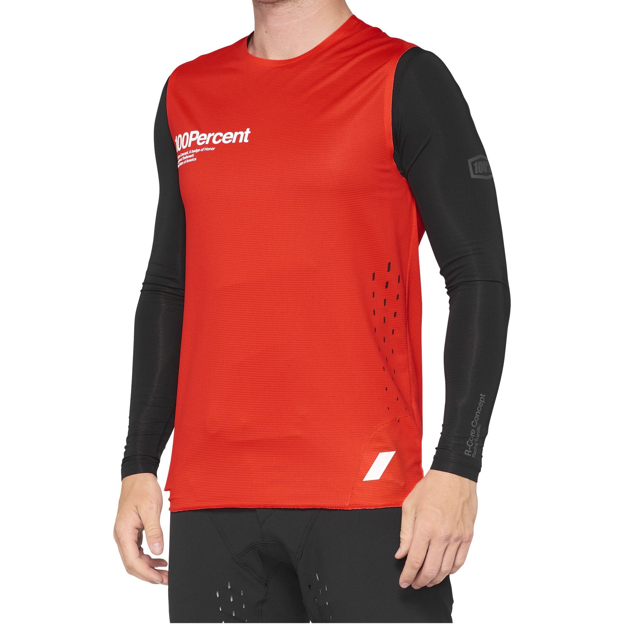 100% R-Core Concept Sleeveless Jersey Red FREE 1 YEAR Returns, FREE UK Delivery | ThrottleChimp