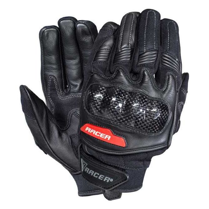 Racer Soul Leather Gloves Black - ThrottleChimp