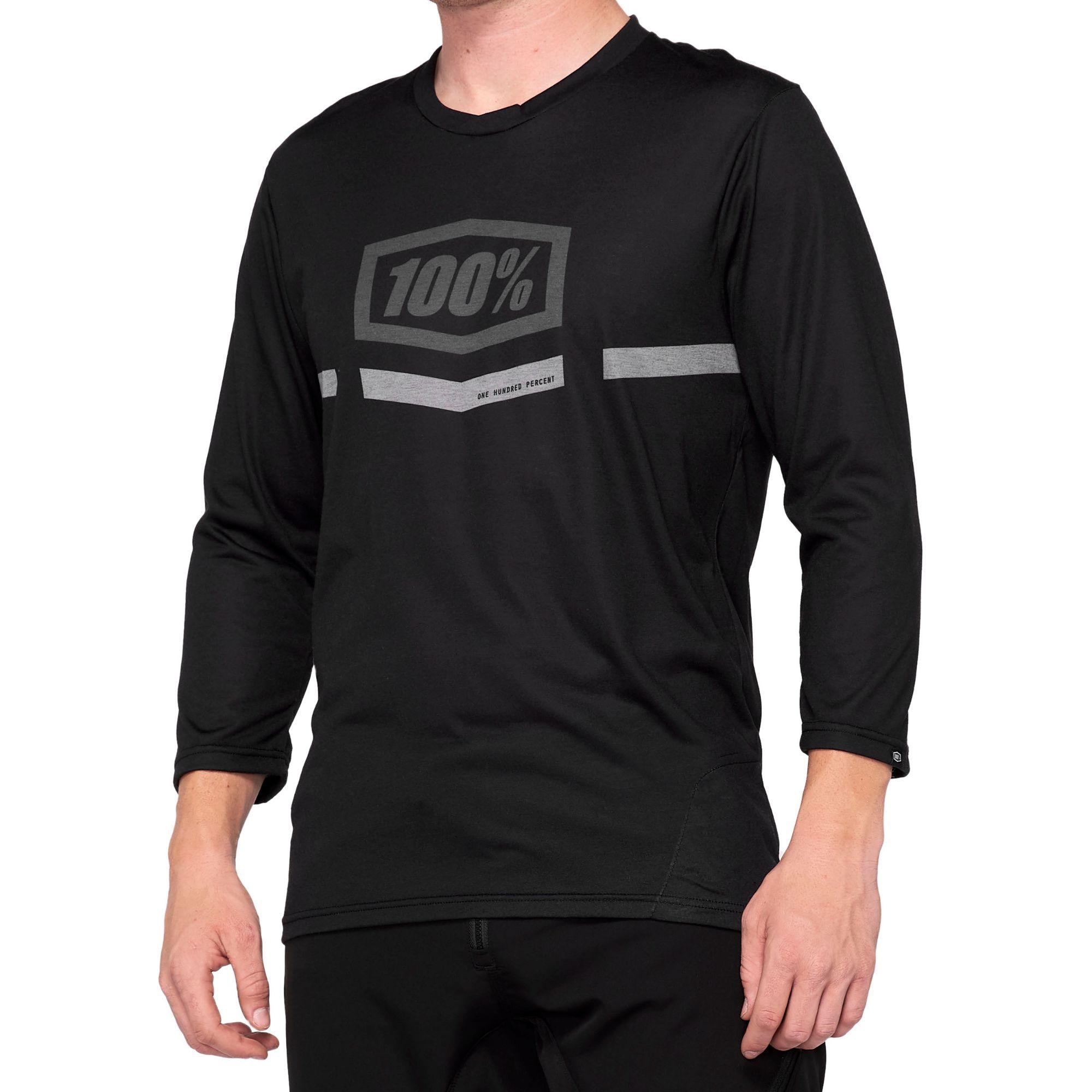 100% Airmatic 3/4 Sleeves Jersey Black FREE 1 YEAR Returns, FREE UK Delivery | ThrottleChimp