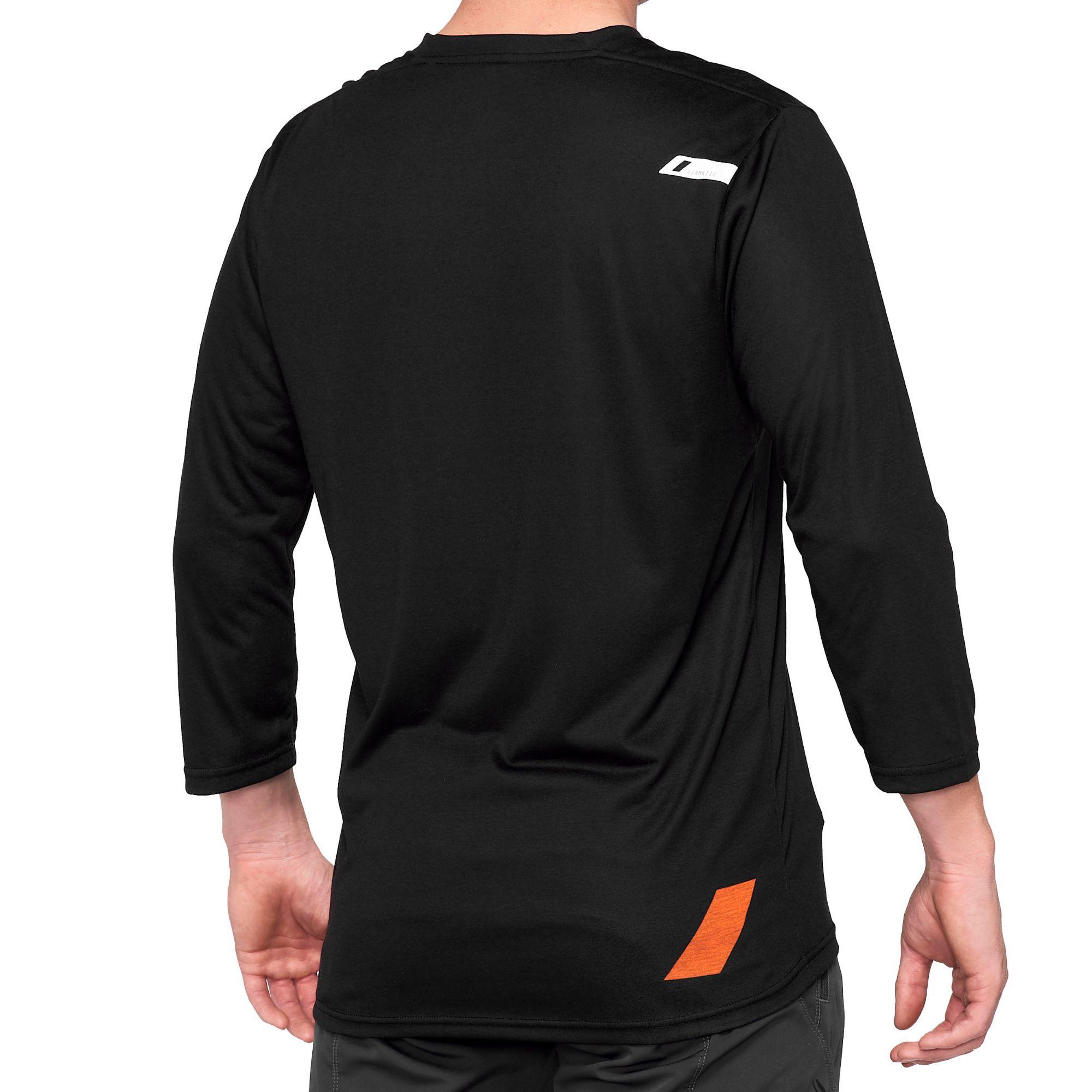 100% Airmatic 3/4 Sleeves Jersey Black / Orange FREE 1 YEAR Returns, FREE UK Delivery | ThrottleChimp