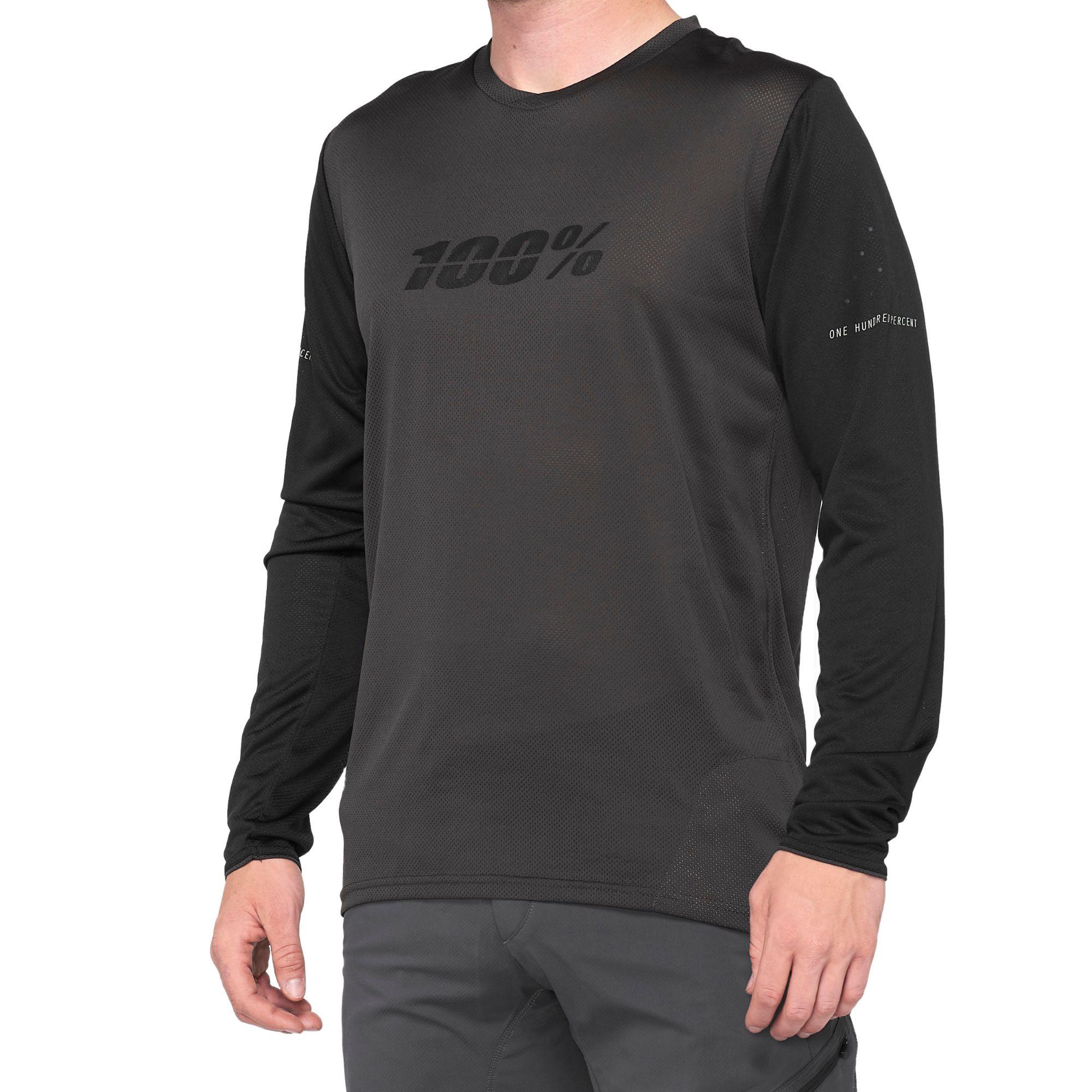 100% Ridecamp Long Sleeves Jersey Black / Charcoal FREE 1 YEAR Returns, FREE UK Delivery | ThrottleChimp