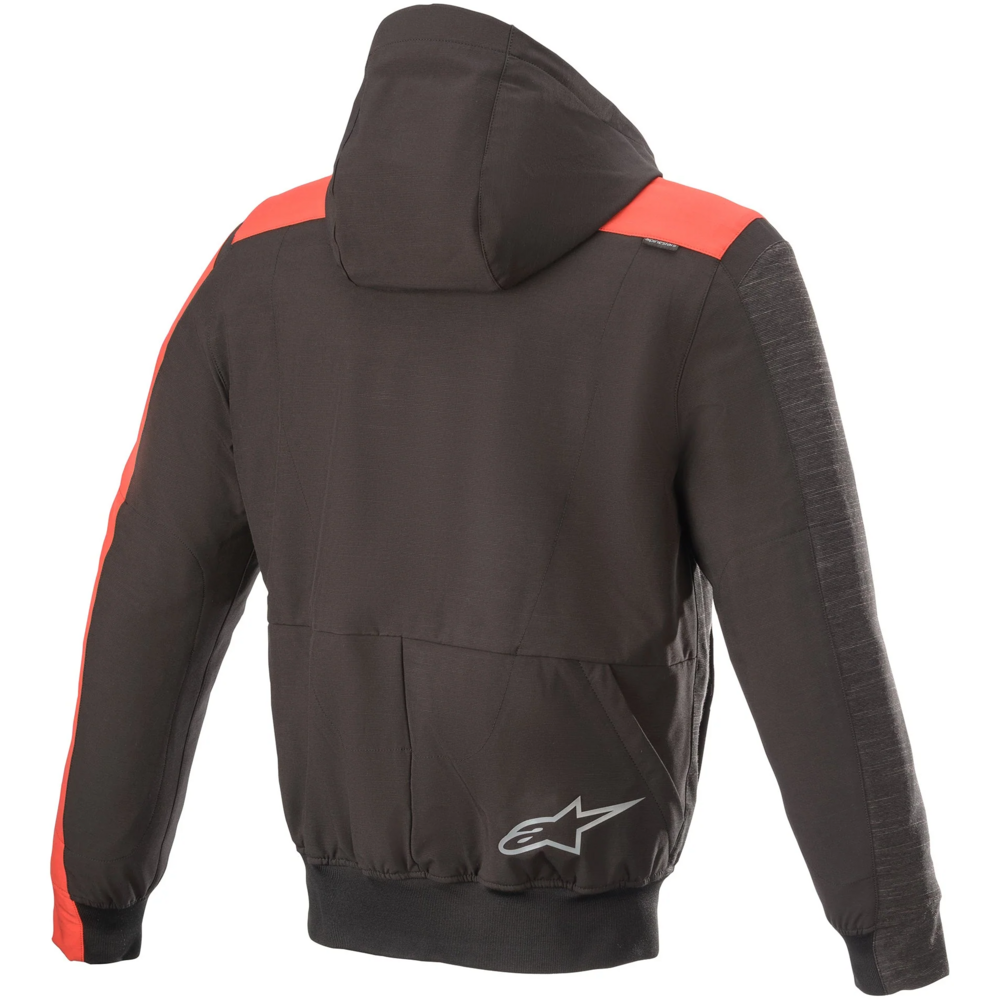 Alpinestars Rhod Windstopper Hoodie Black / Bright Red (Image 2) - ThrottleChimp