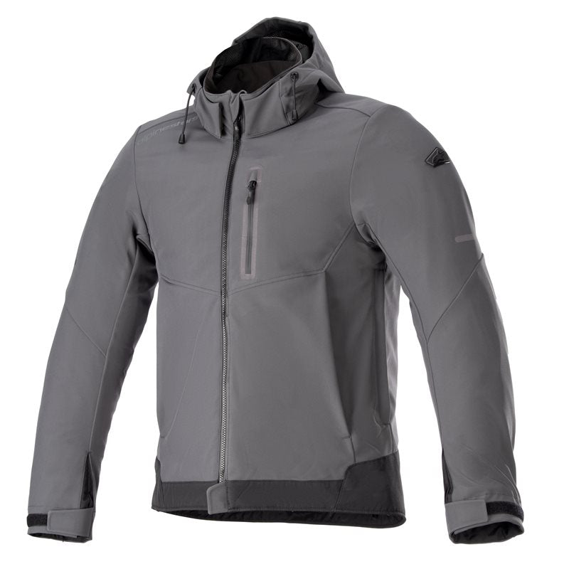 Alpinestars Neo Waterproof Hoodie Tar Grey / Black FREE 1 YEAR Returns, FREE UK Delivery | ThrottleChimp