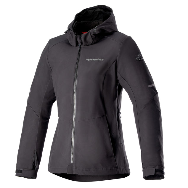 Alpinestars Stella Neo Waterproof Hoodie Black / Black FREE 1 YEAR Returns, FREE UK Delivery | ThrottleChimp