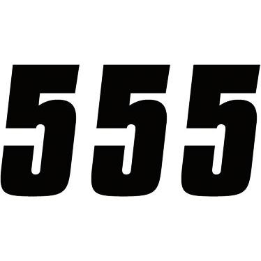 Factory Effex Number #5 Stickers Black - 7 Inch