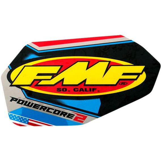 FMF Powercore 2 Exhaust Replacement Decal Black / Blue / Red / Yellow FREE 1 YEAR Returns, FREE UK Delivery | ThrottleChimp