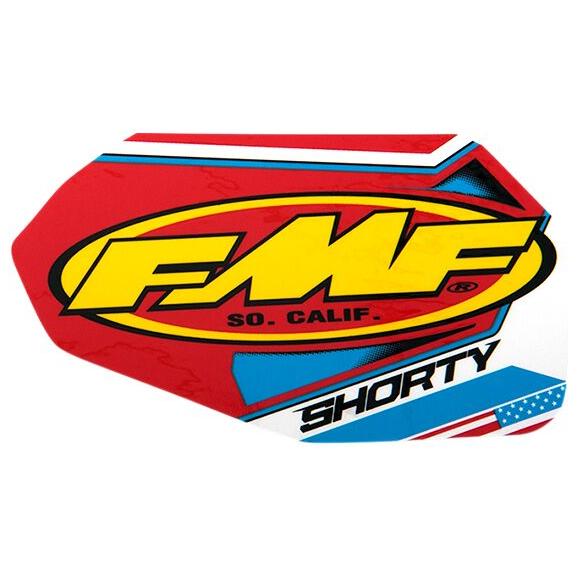 FMF Shorty Exhaust Replacement Decal Blue / Red / White / Yellow FREE 1 YEAR Returns, FREE UK Delivery | ThrottleChimp