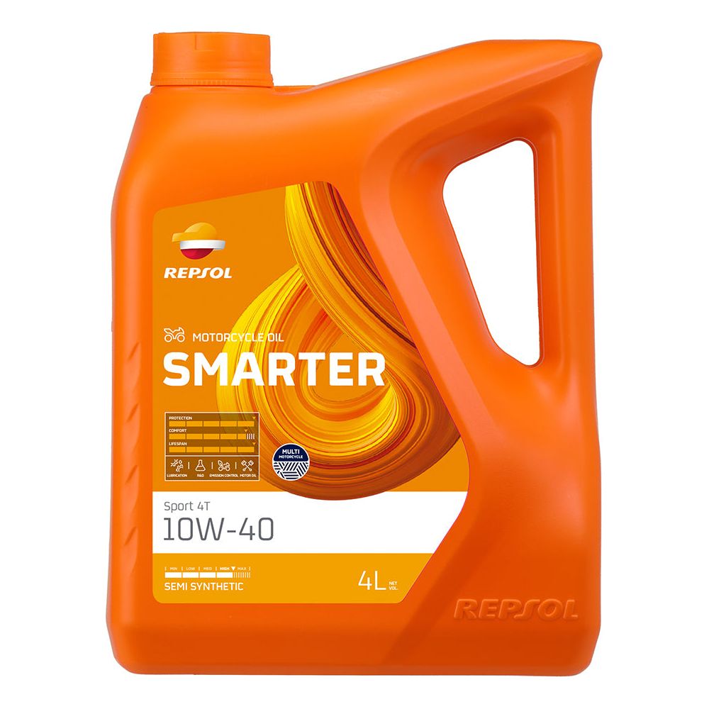 Repsol Smarter Sport Semi Synthetic 4T 4Stroke Oil 10W-40 (Image 2) - ThrottleChimp