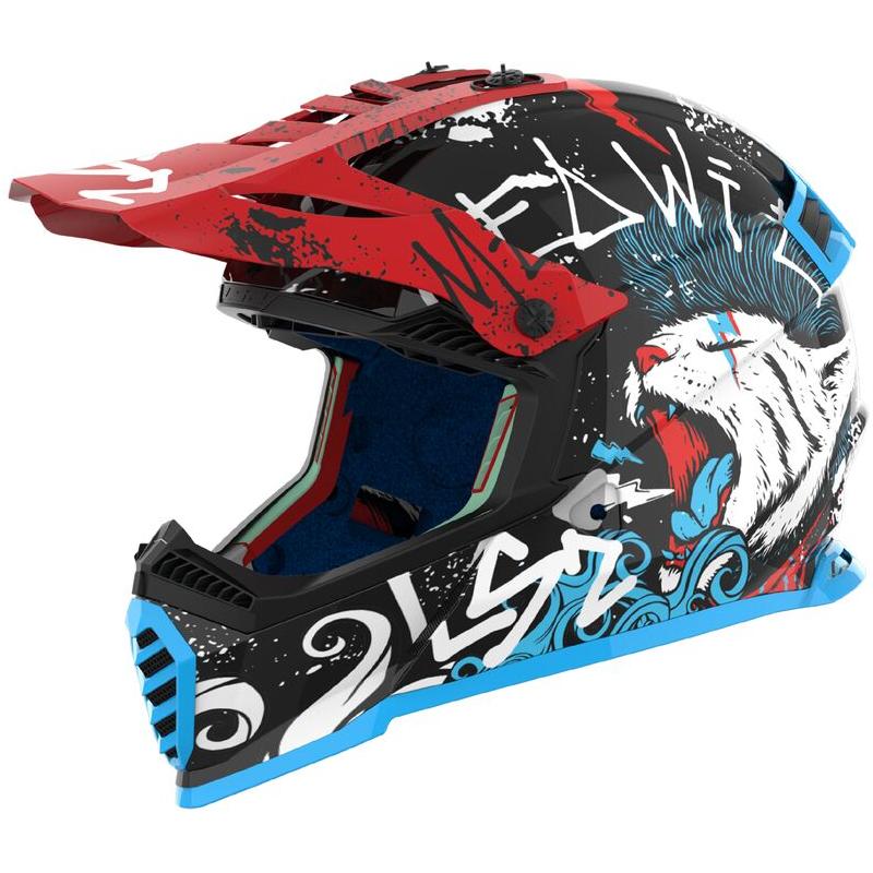 LS2 MX437 Fast 2 Mini Junior ECE 22.06 Motocross Helmet Starmaw Black - ThrottleChimp