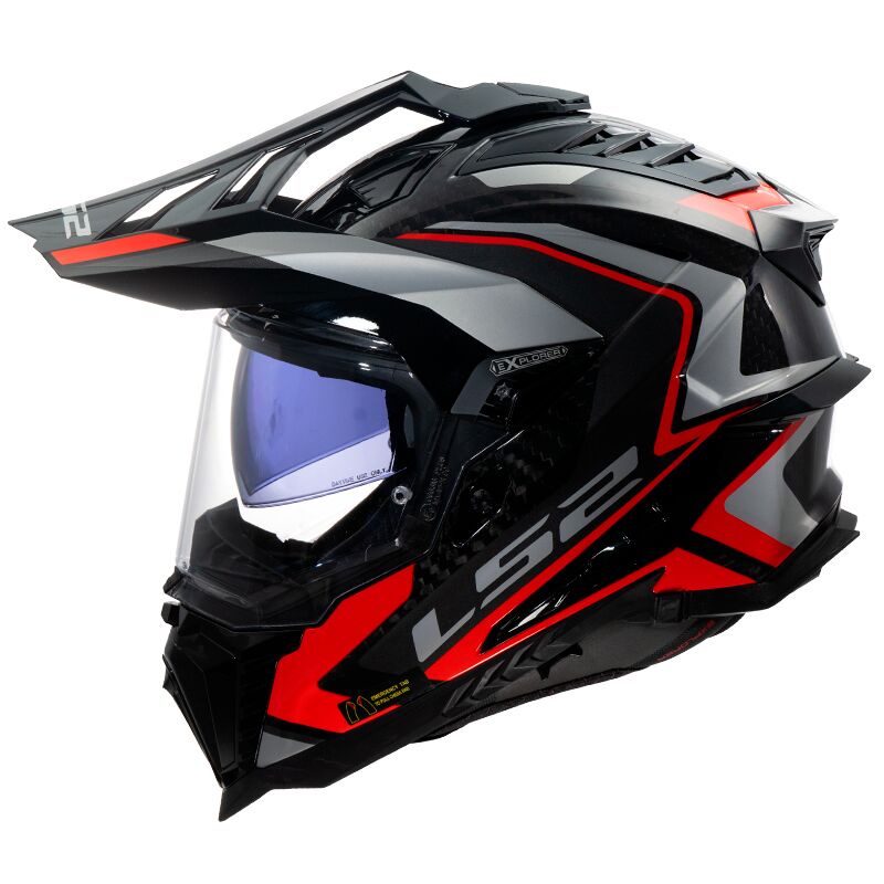 LS2 MX701 Explorer Carbon Frontier 2 Adventure Helmet Red