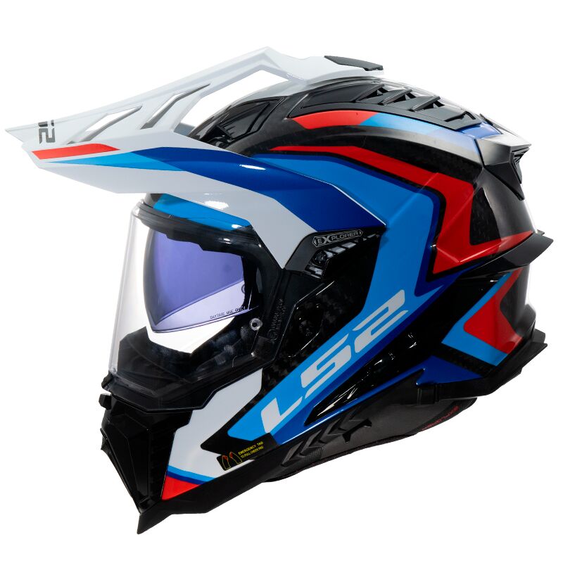 LS2 MX701 Explorer Carbon Frontier 2 Adventure Helmet White / Blue