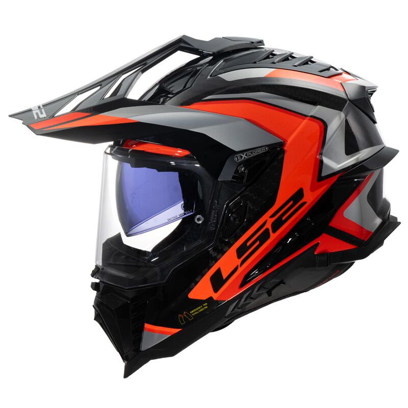 LS2 MX701 Explorer Carbon Frontier 2 Adventure Helmet Orange