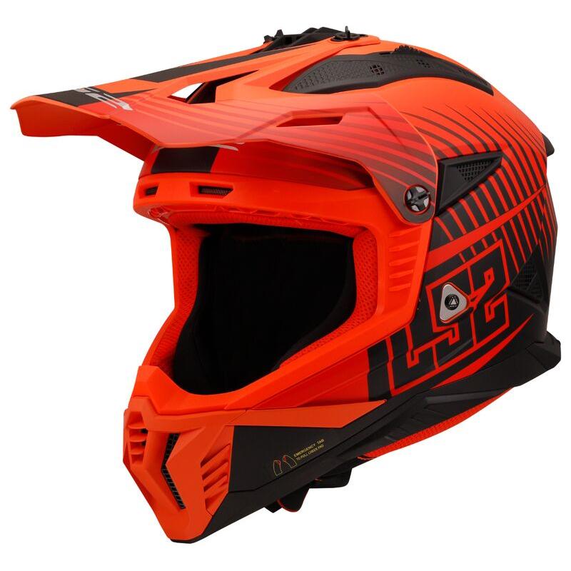 LS2 MX708 Fast 2 ECE 22.06 Motocross Helmet Duck Matt Hi-Viz Orange / Red FREE 1 YEAR Returns, FREE UK Delivery | ThrottleChimp