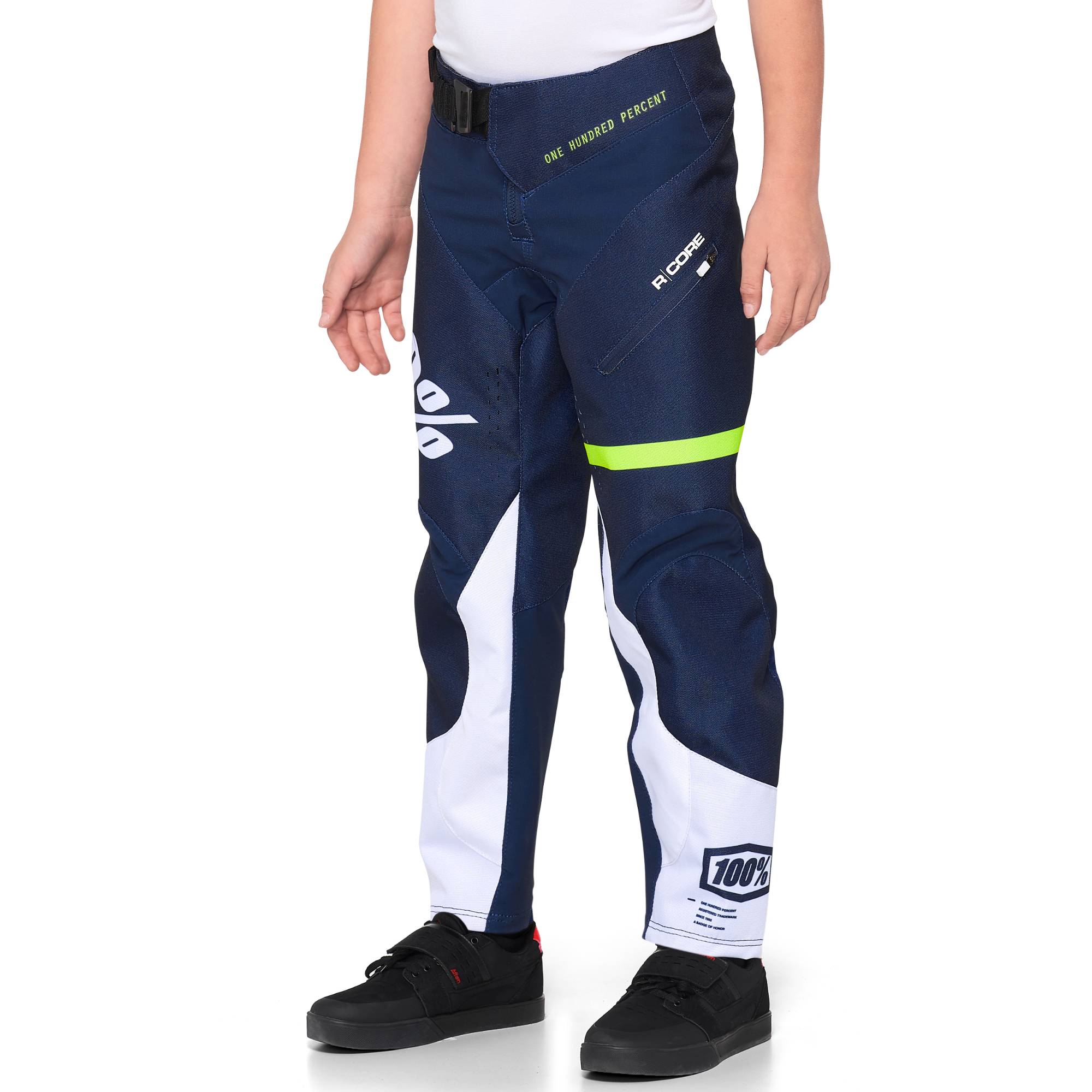 100% R-Core Youth Trouser Dark Blue / Yellow FREE 1 YEAR Returns, FREE UK Delivery | ThrottleChimp