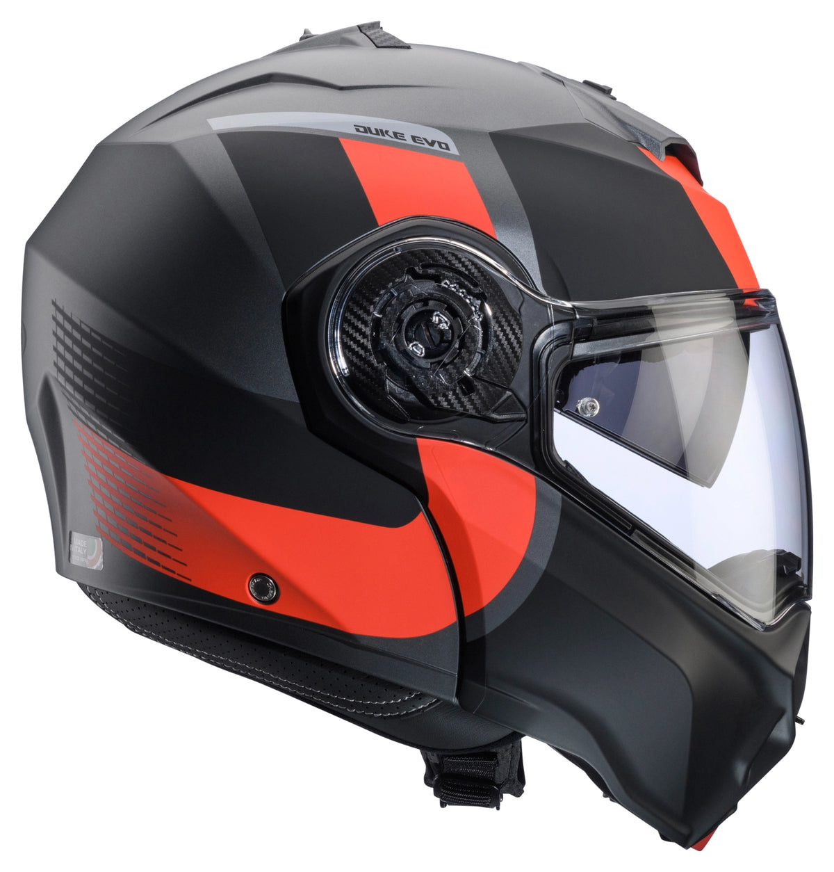 Caberg Duke Evo Indy Flip-Up Helmet Matt Gun Metal / Fluo Red / Black