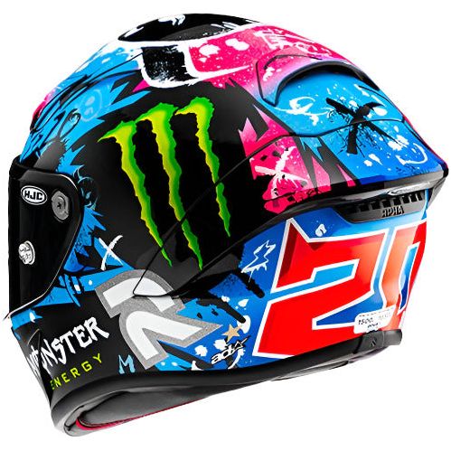 HJC RPHA 1 Quartararo Le Mans Special Full Face Helmet MC28 Black / Blue / Pink (Image 3) - ThrottleChimp