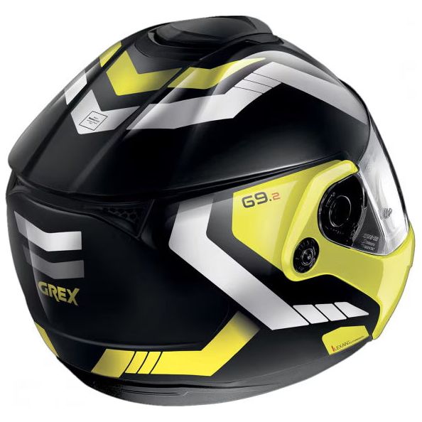 Grex G9.2 Steadfast N-Com Modular Flip-Up Helmet Metal Black / Yellow (Image 4) - ThrottleChimp