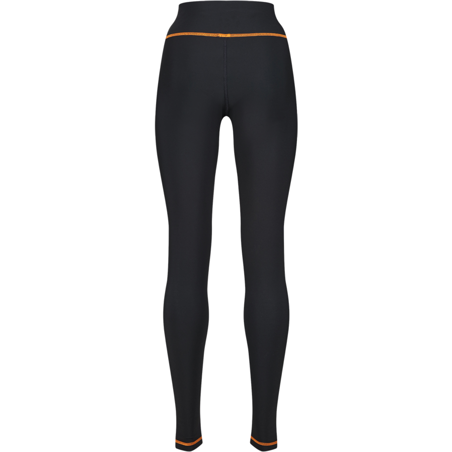 MotoGirl Mid-Layer Ladies Leggings Black / Orange (Image 2) - ThrottleChimp