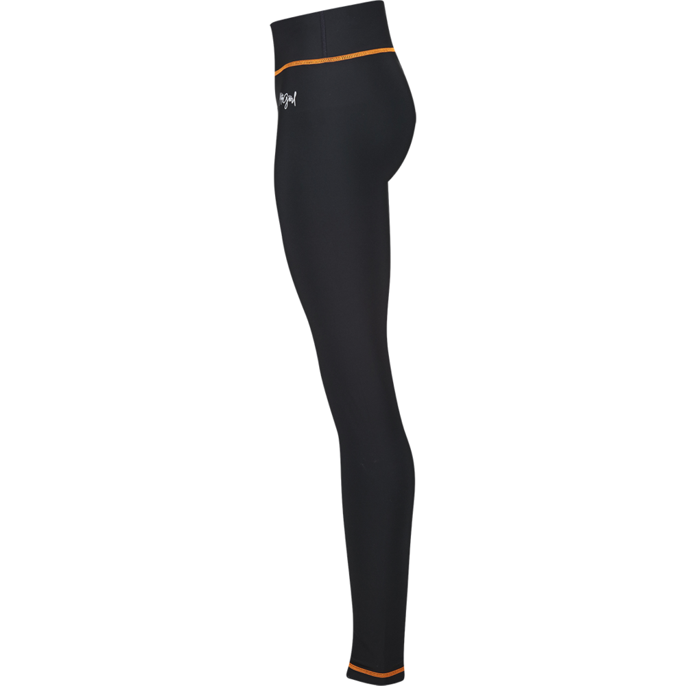 MotoGirl Mid-Layer Ladies Leggings Black / Orange (Image 3) - ThrottleChimp