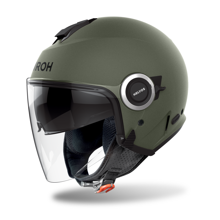 Airoh Helyos Open Face Helmet Matt Military Green FREE 1 YEAR Returns, FREE UK Delivery | ThrottleChimp