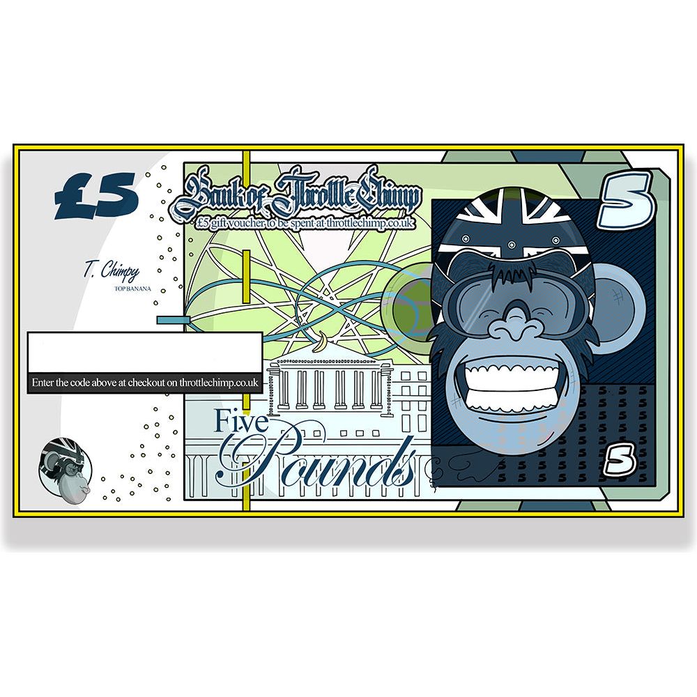 ThrottleChimp Gift Voucher £5 FREE 1 YEAR Returns, FREE UK Delivery | ThrottleChimp