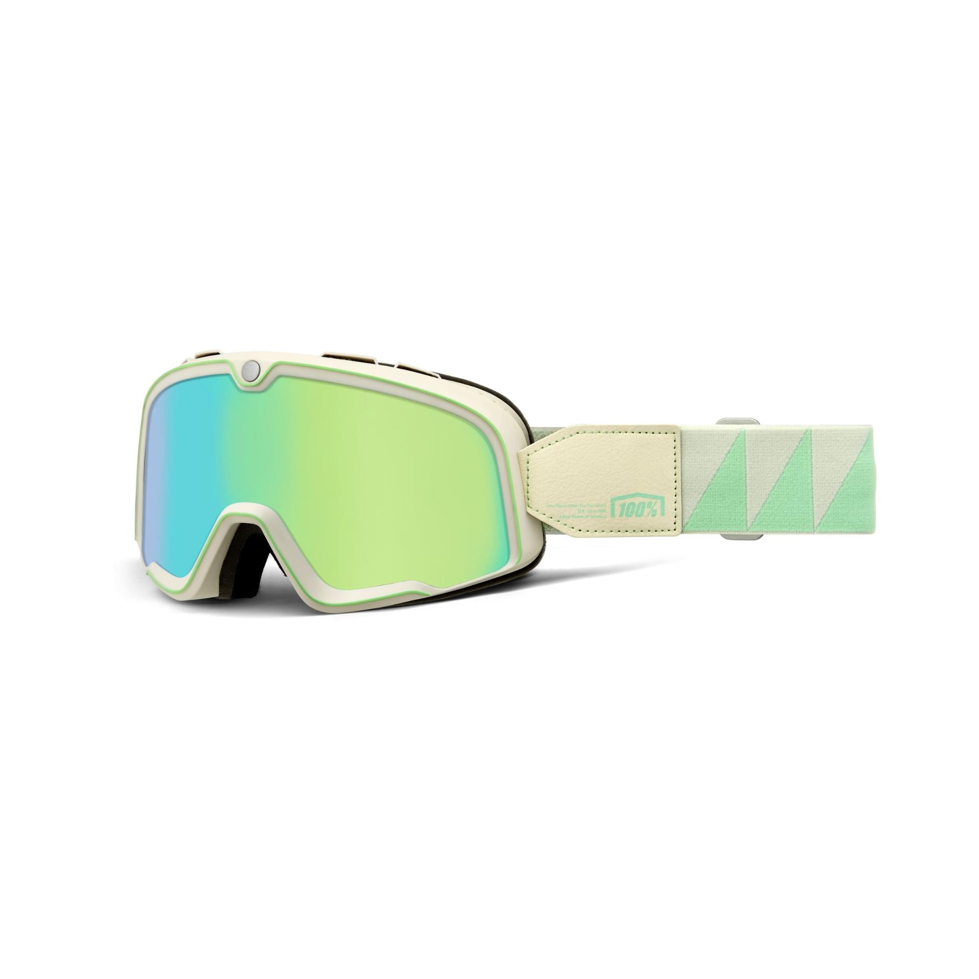 100% Barstow Goggle Klipp / Mirror Green Lens FREE 1 YEAR Returns, FREE UK Delivery | ThrottleChimp