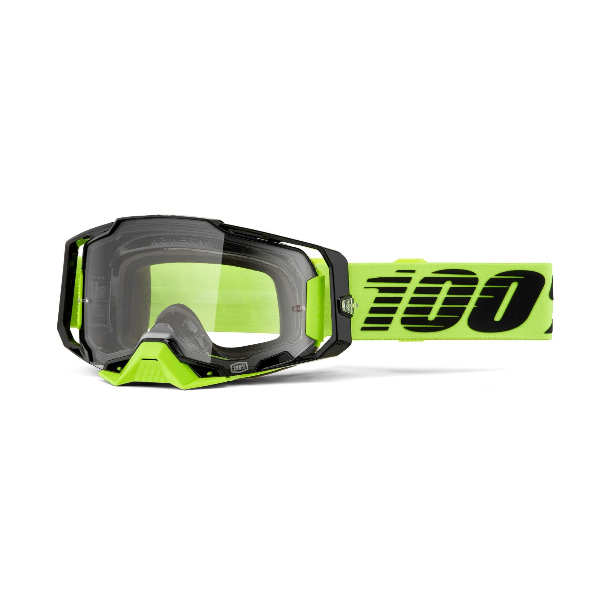 100% Armega Goggles Neon Yellow / Clear Lens FREE 1 YEAR Returns, FREE UK Delivery | ThrottleChimp