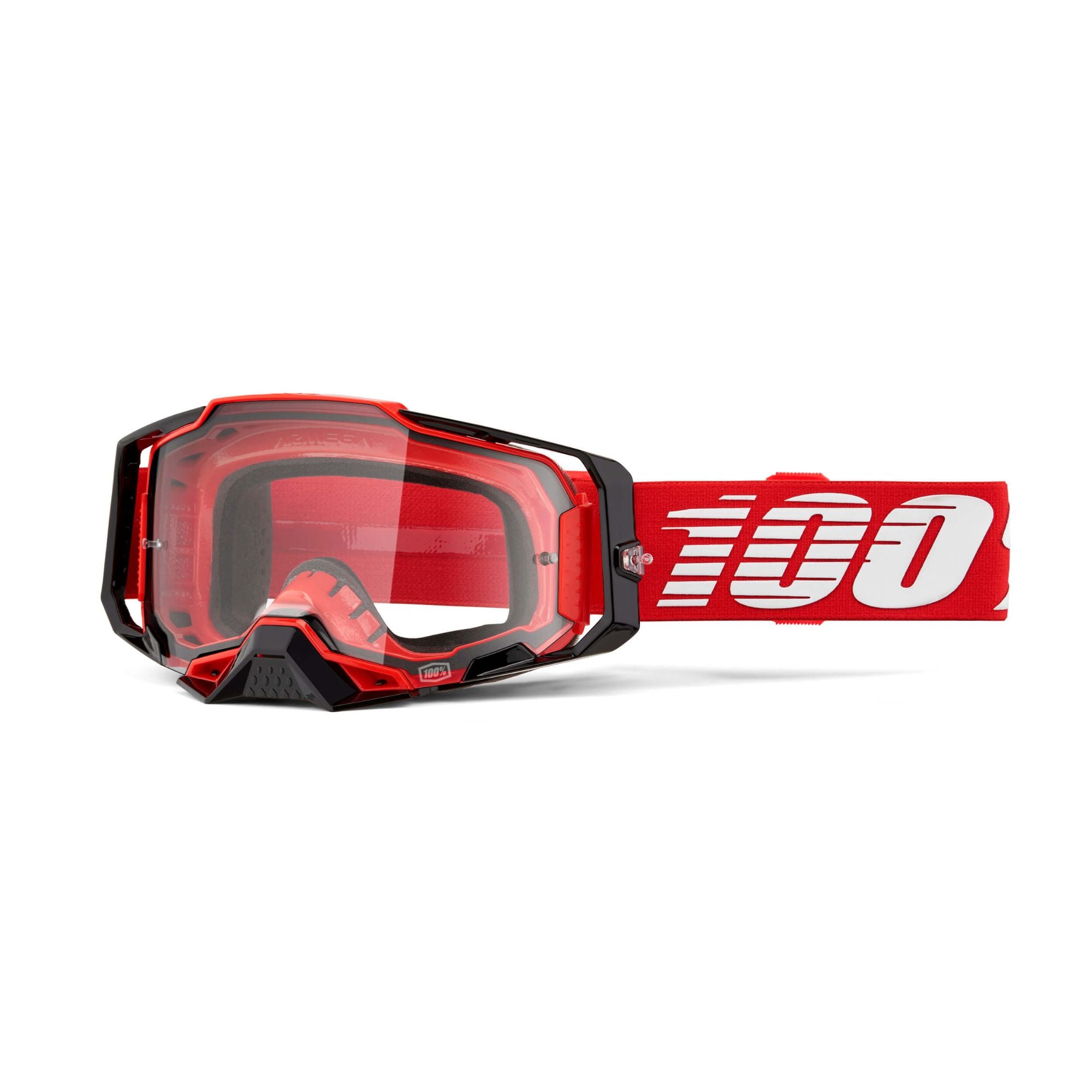 100% Armega Goggles Red / Clear Lens FREE 1 YEAR Returns, FREE UK Delivery | ThrottleChimp