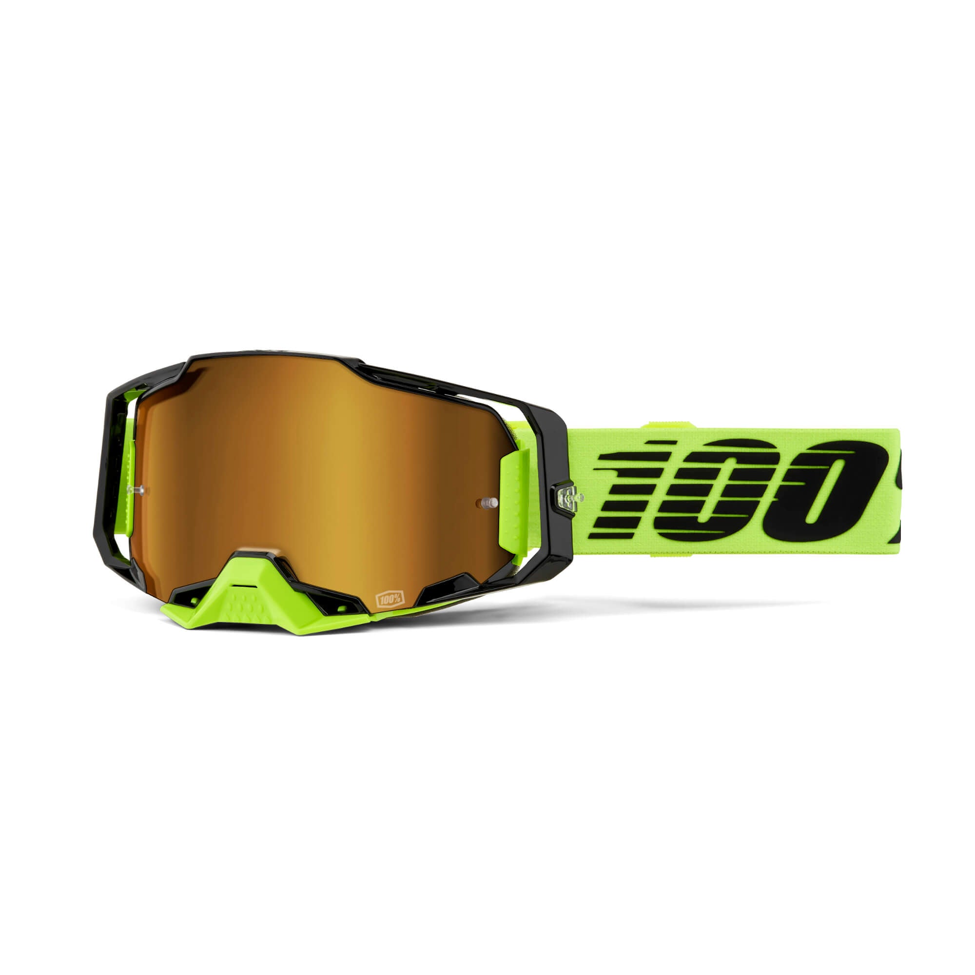 100% Armega Goggles Neon Yellow / Mirror Gold Lens FREE 1 YEAR Returns, FREE UK Delivery | ThrottleChimp