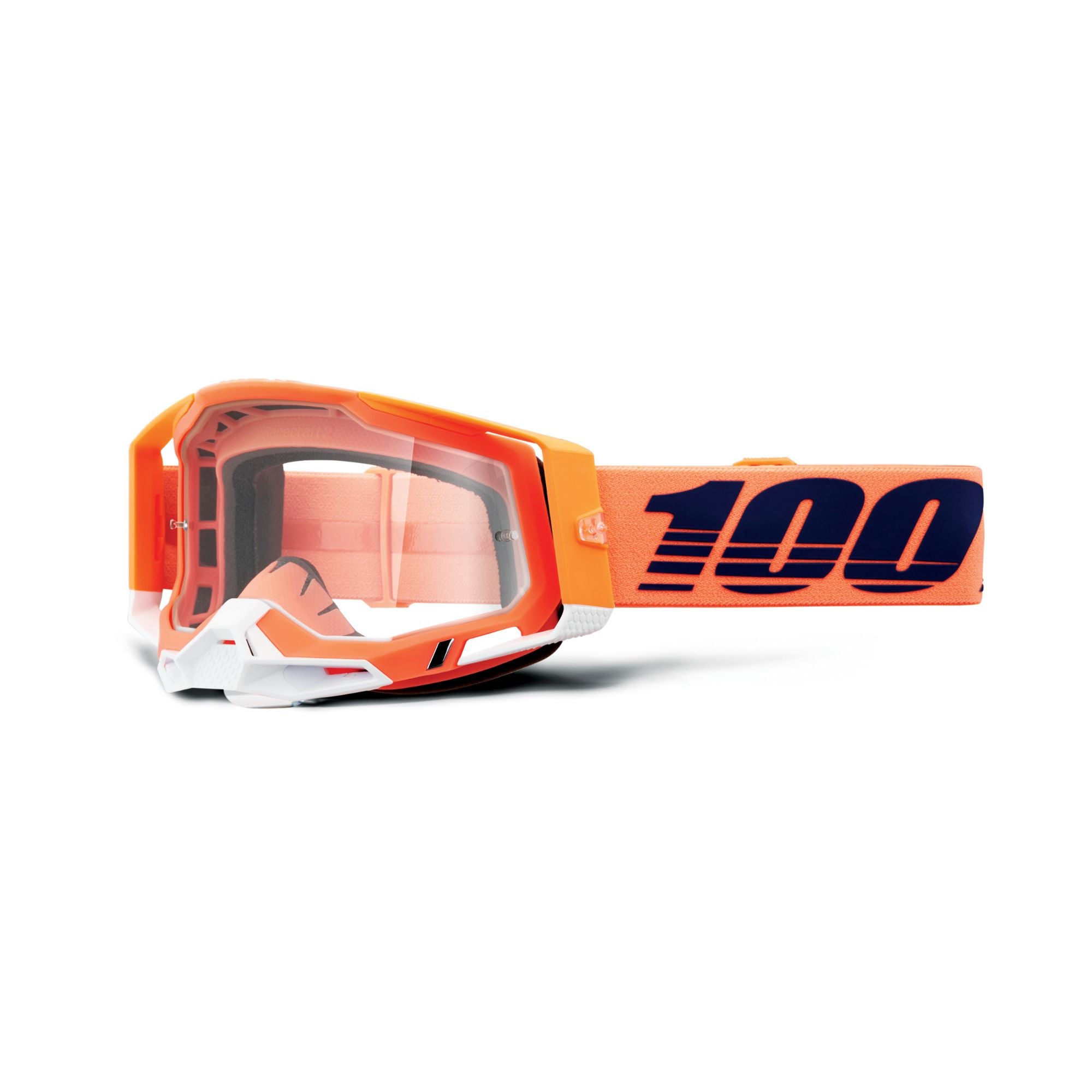 100% Racecraft 2 Goggles Coral / Clear Lens FREE 1 YEAR Returns, FREE UK Delivery | ThrottleChimp