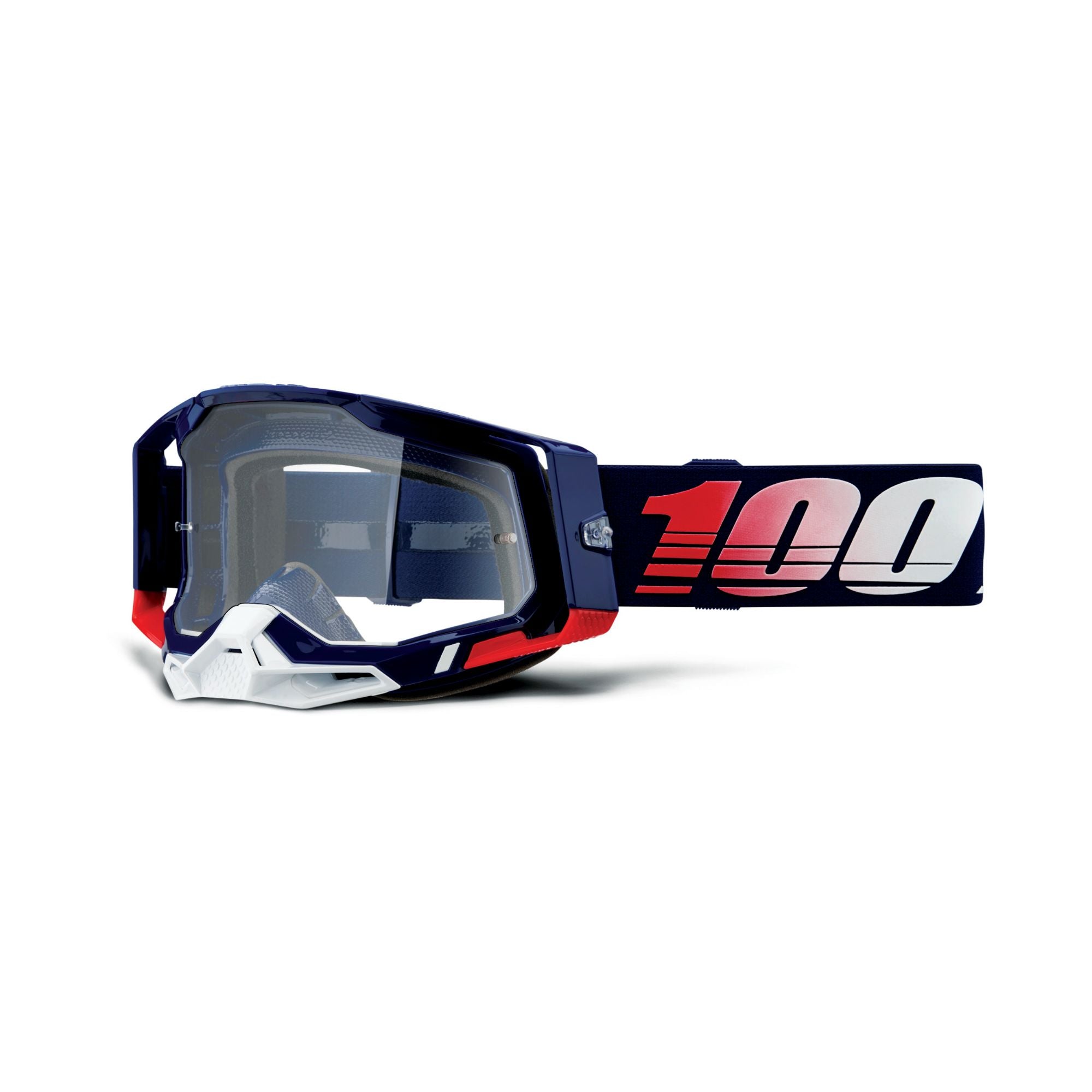 100% Racecraft 2 Goggles Republic / Clear Lens FREE 1 YEAR Returns, FREE UK Delivery | ThrottleChimp