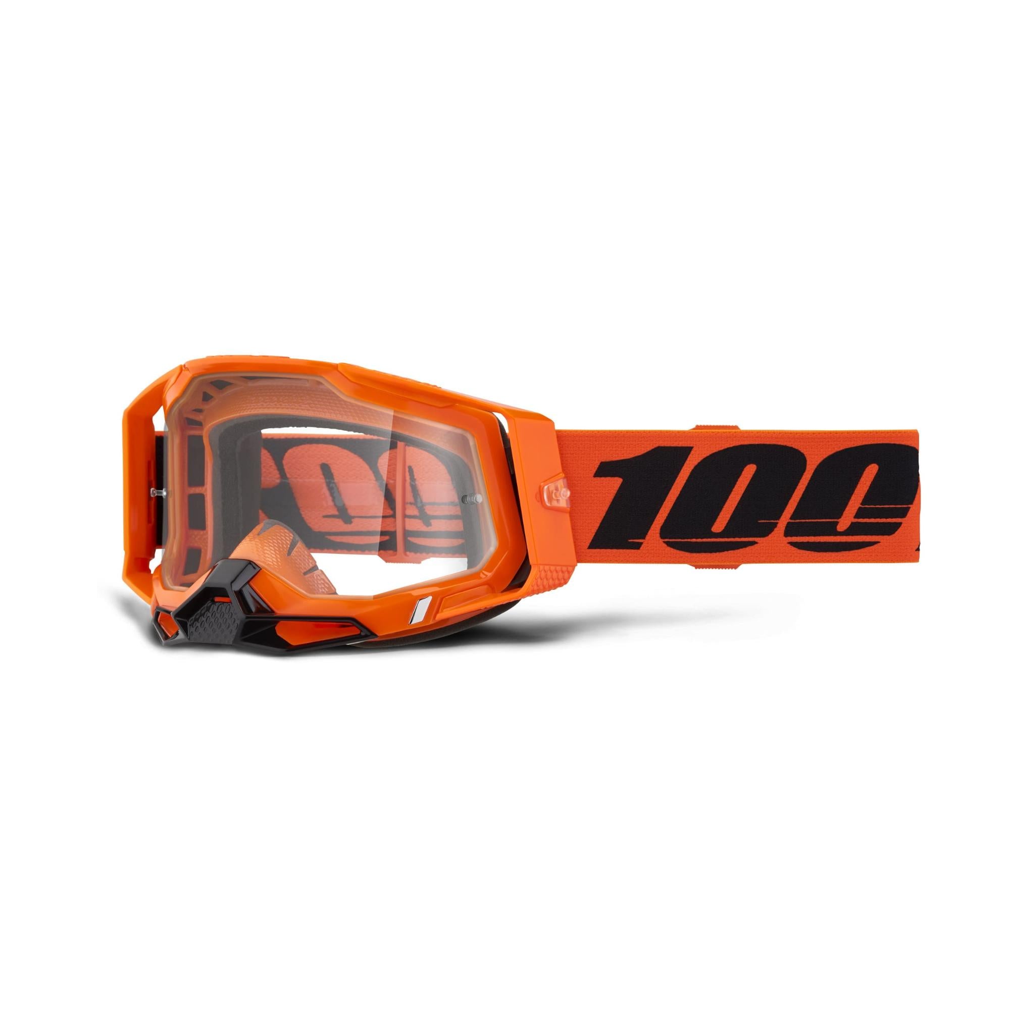 100% Racecraft 2 Goggles Neon Orange / Clear Lens FREE 1 YEAR Returns, FREE UK Delivery | ThrottleChimp