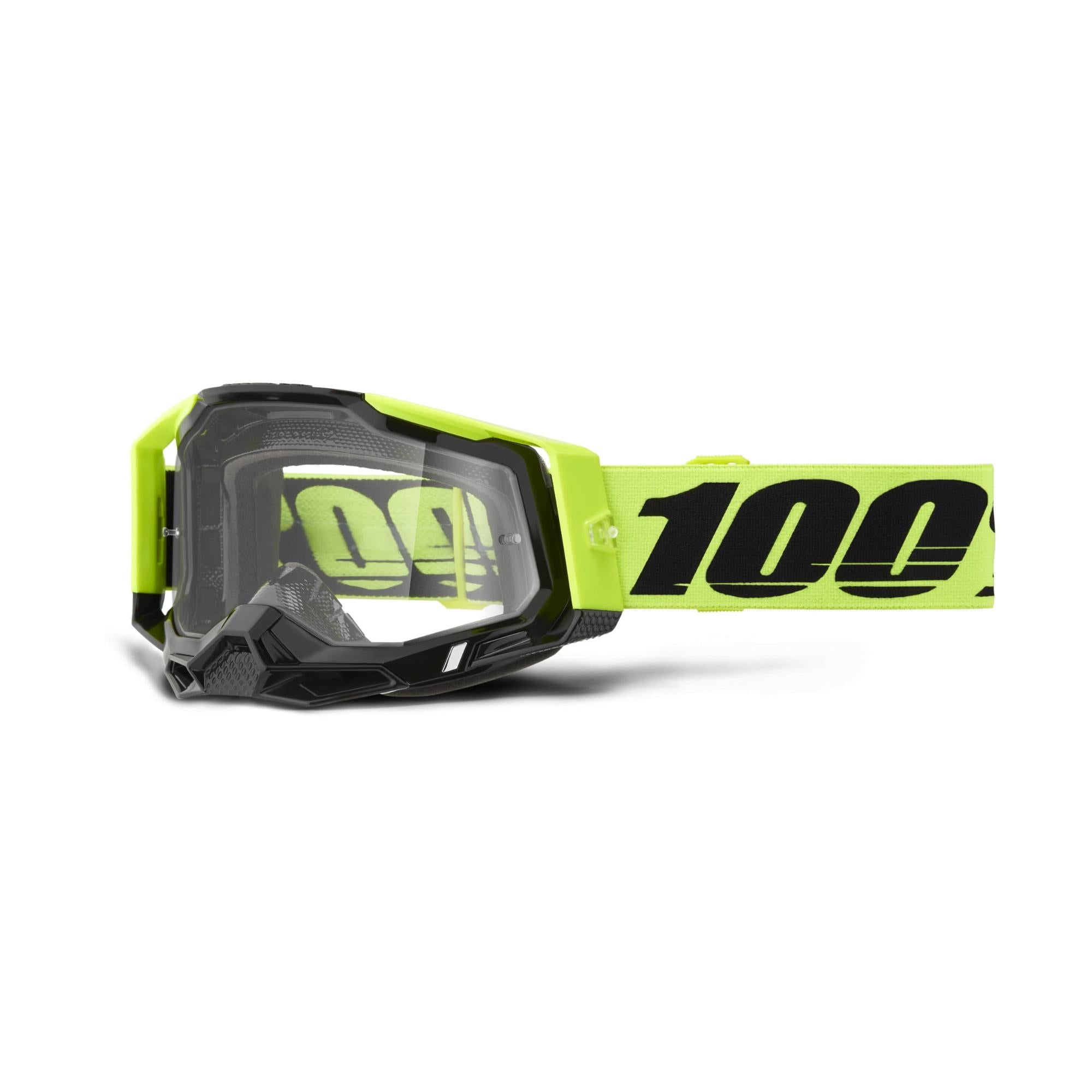 100% Racecraft 2 Goggles Neon Yellow / Clear Lens FREE 1 YEAR Returns, FREE UK Delivery | ThrottleChimp