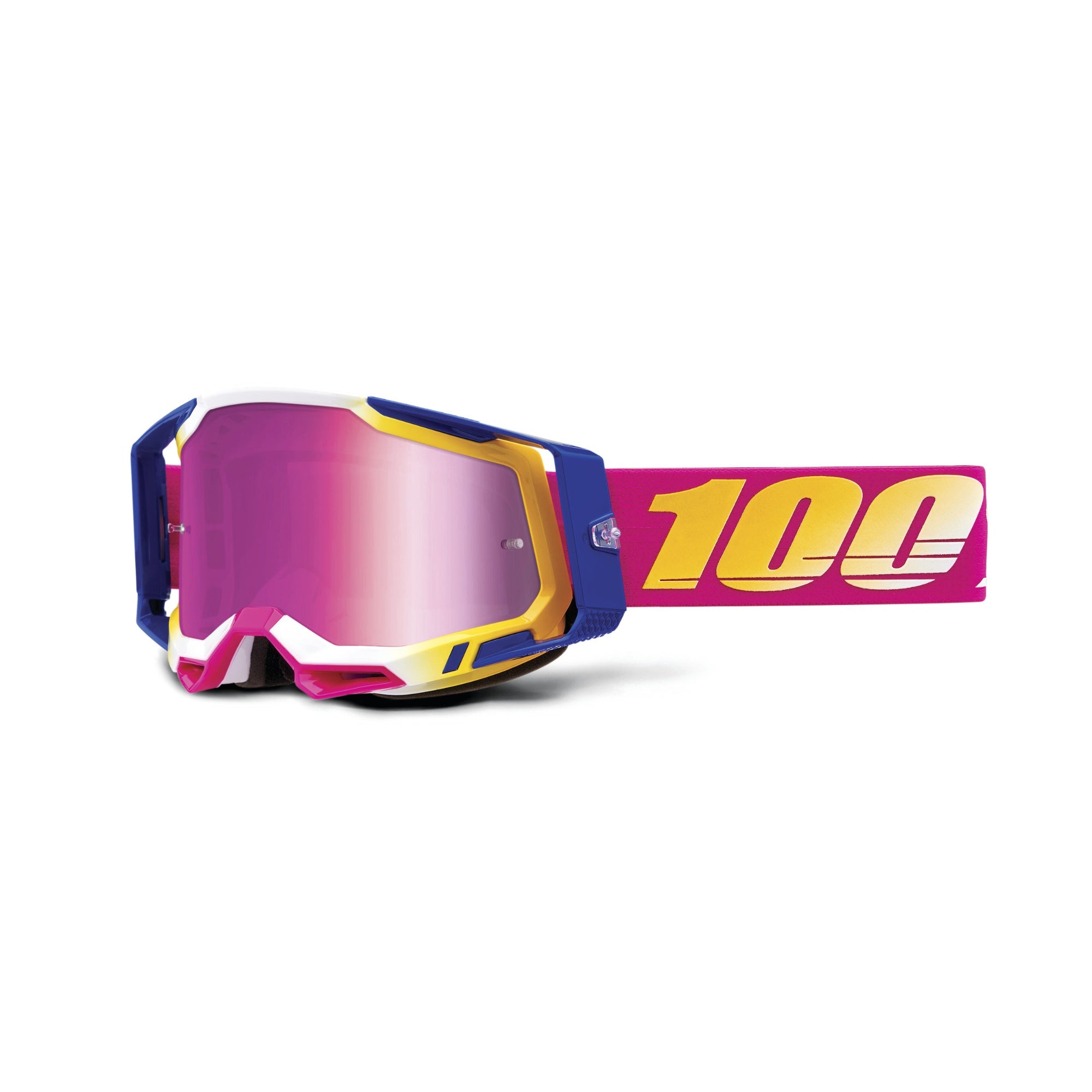 100% Racecraft 2 Goggles Mission / Mirror Pink Lens FREE 1 YEAR Returns, FREE UK Delivery | ThrottleChimp