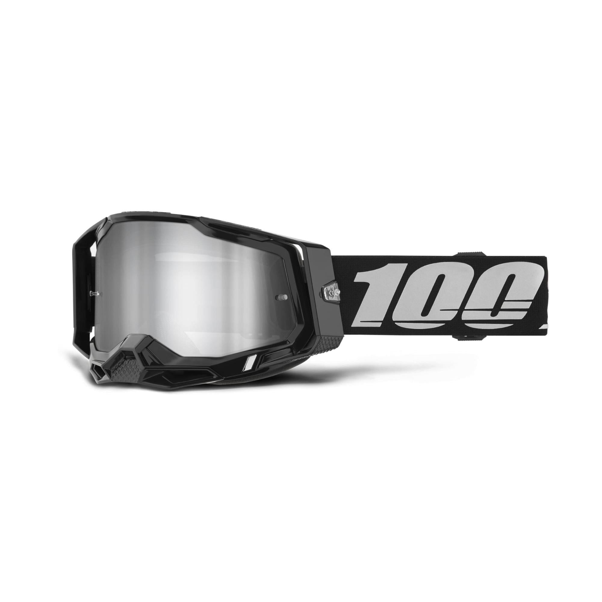 100% Racecraft 2 Goggles Black / Mirror Silver Lens FREE 1 YEAR Returns, FREE UK Delivery | ThrottleChimp