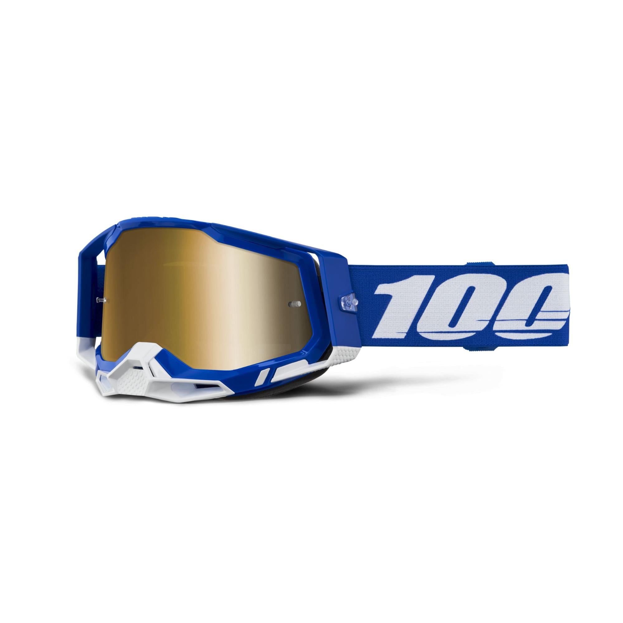 100% Racecraft 2 Goggles Blue / Mirror True Gold Lens FREE 1 YEAR Returns, FREE UK Delivery | ThrottleChimp