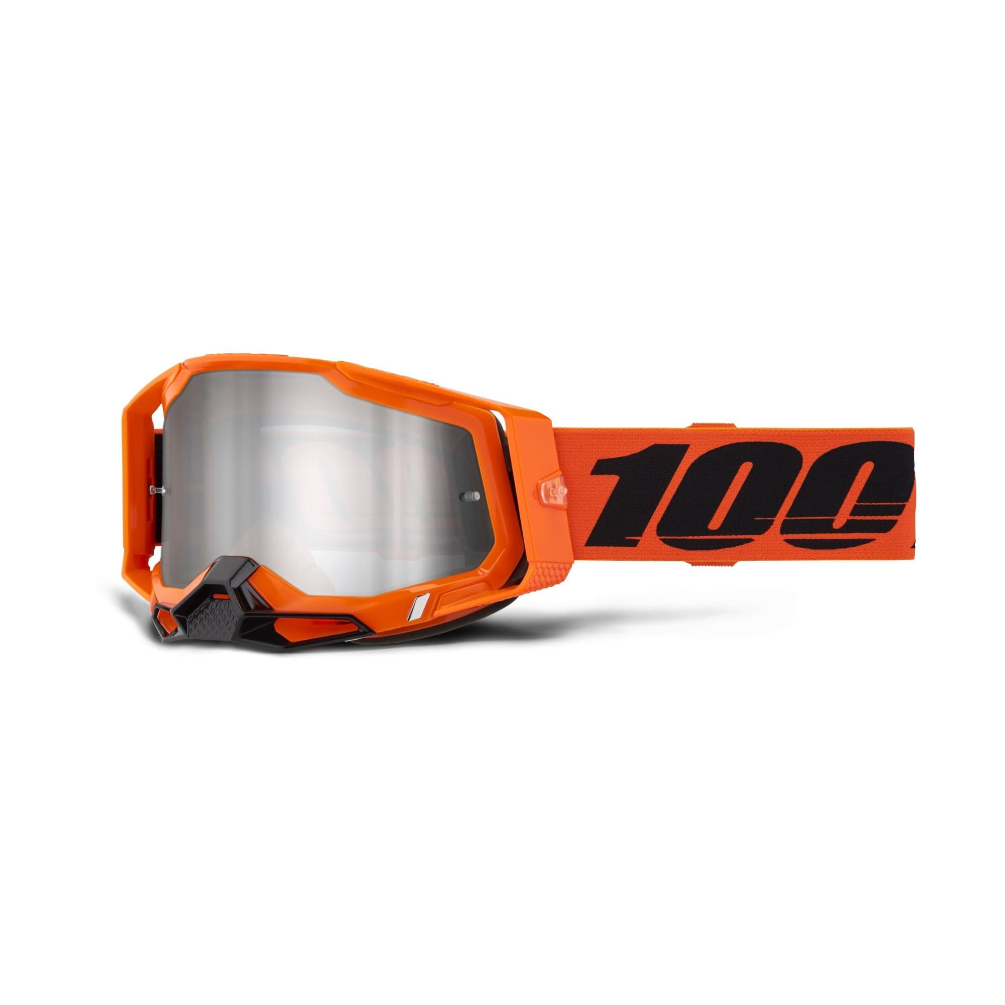 100% Racecraft 2 Goggles Neon Orange / Mirror Silver Flash Lens FREE 1 YEAR Returns, FREE UK Delivery | ThrottleChimp