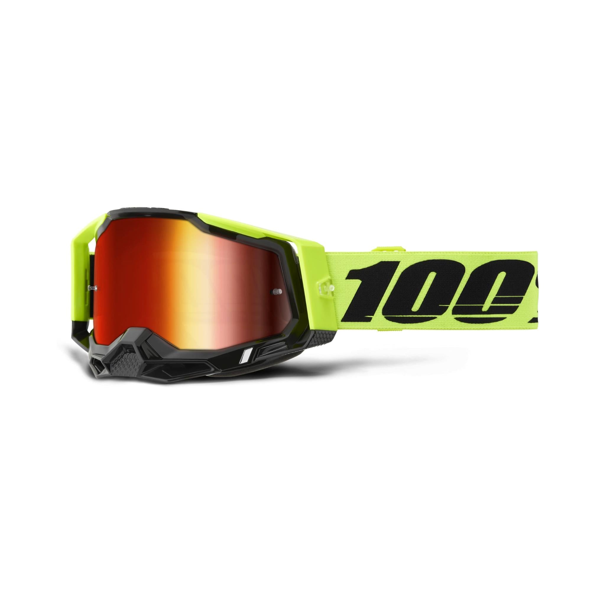 100% Racecraft 2 Goggles Neon Yellow / Mirror Red Lens FREE 1 YEAR Returns, FREE UK Delivery | ThrottleChimp