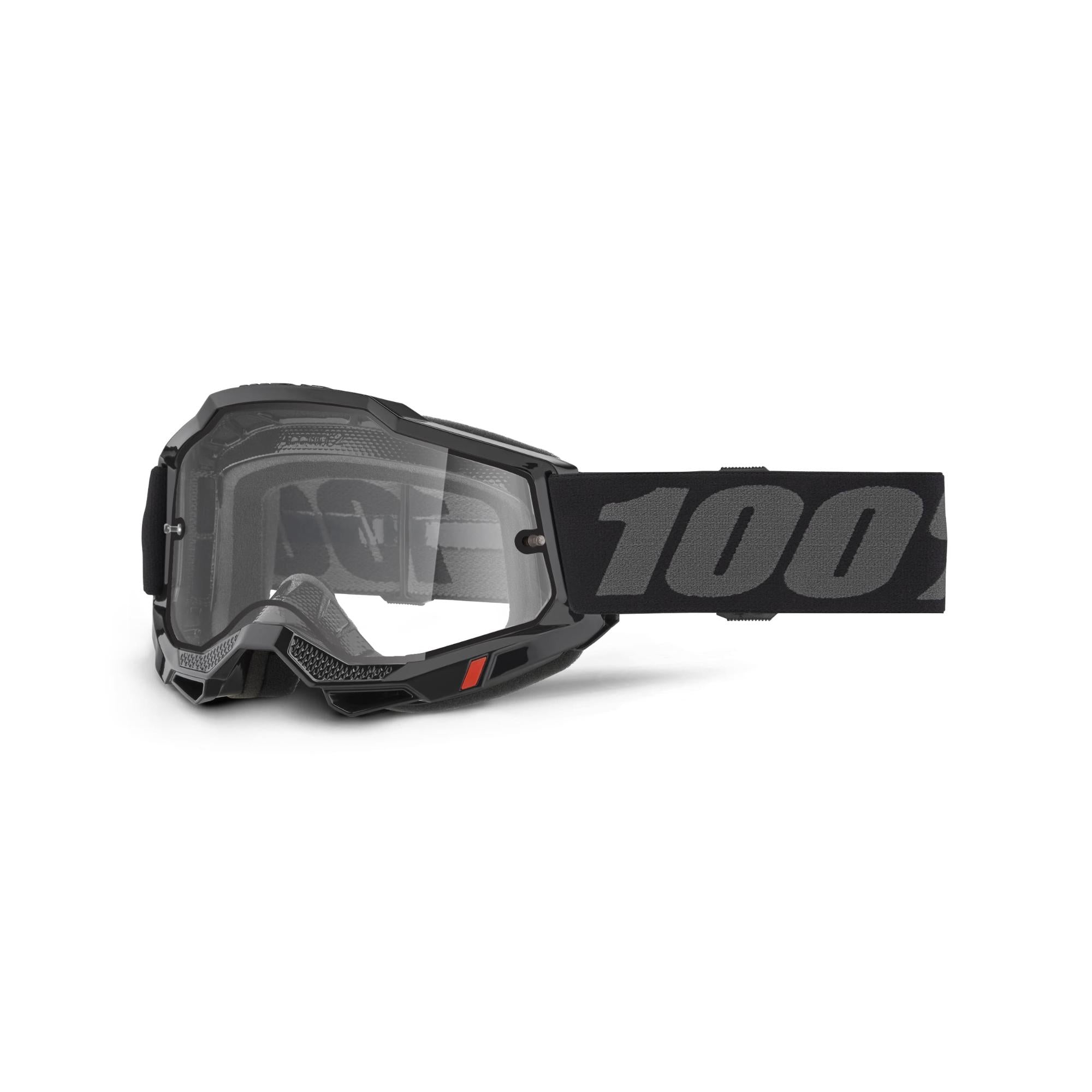 100% Accuri 2 Enduro Moto Goggles Black / Clear Lens FREE 1 YEAR Returns, FREE UK Delivery | ThrottleChimp