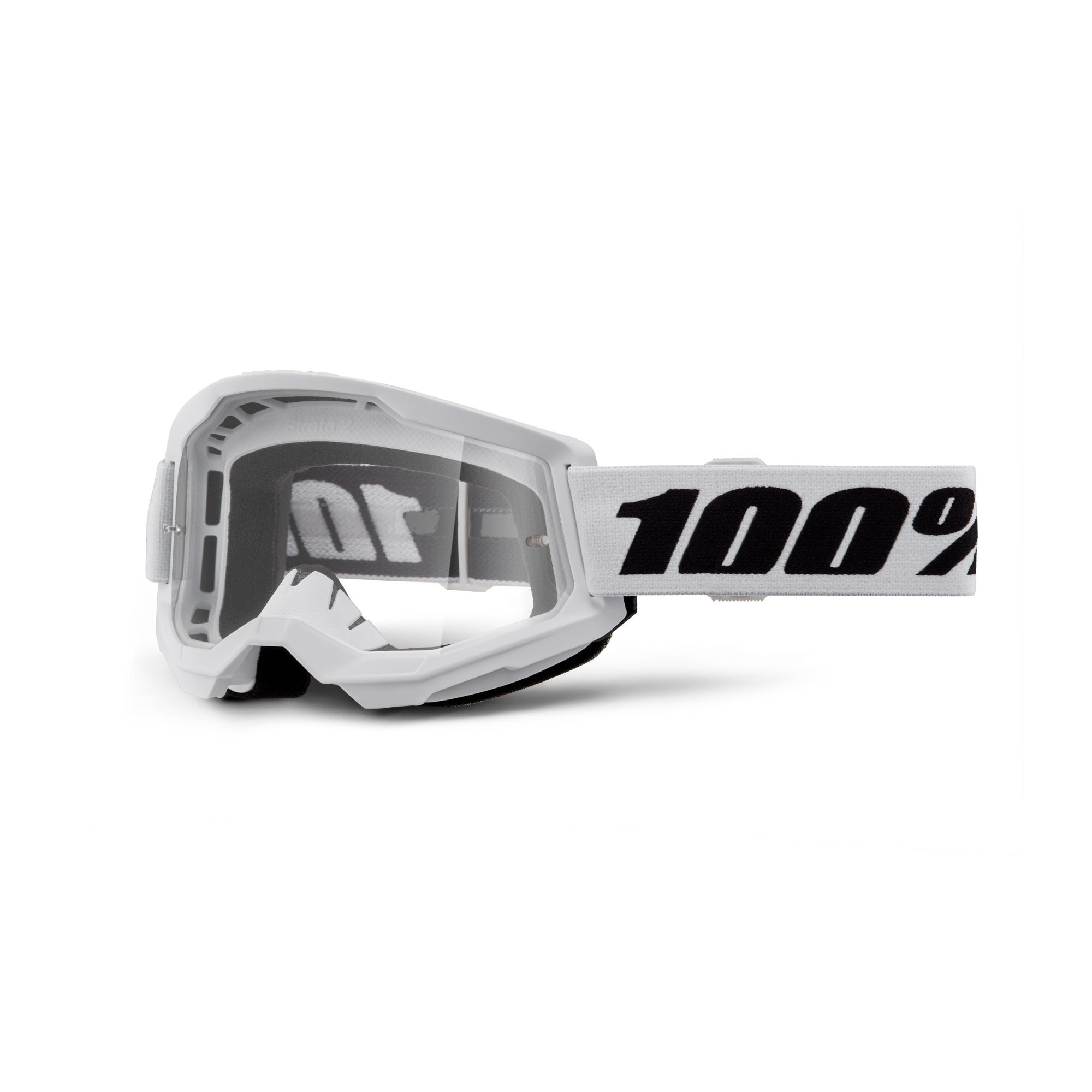 100% Strata 2 Goggles White / Clear Lens FREE 1 YEAR Returns, FREE UK Delivery | ThrottleChimp