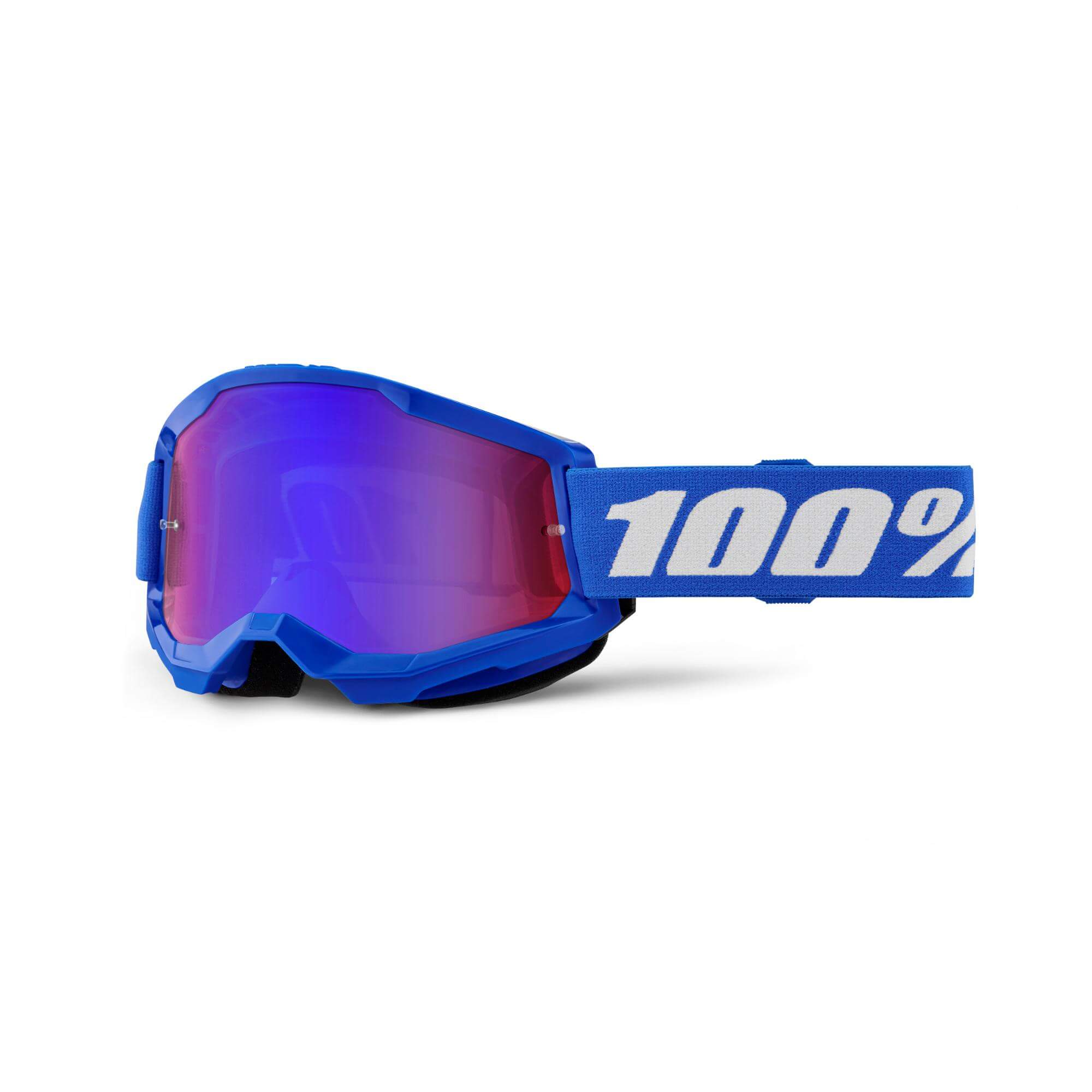 100% Strata 2 Goggles Blue / Mirror Red/Blue Lens FREE 1 YEAR Returns, FREE UK Delivery | ThrottleChimp