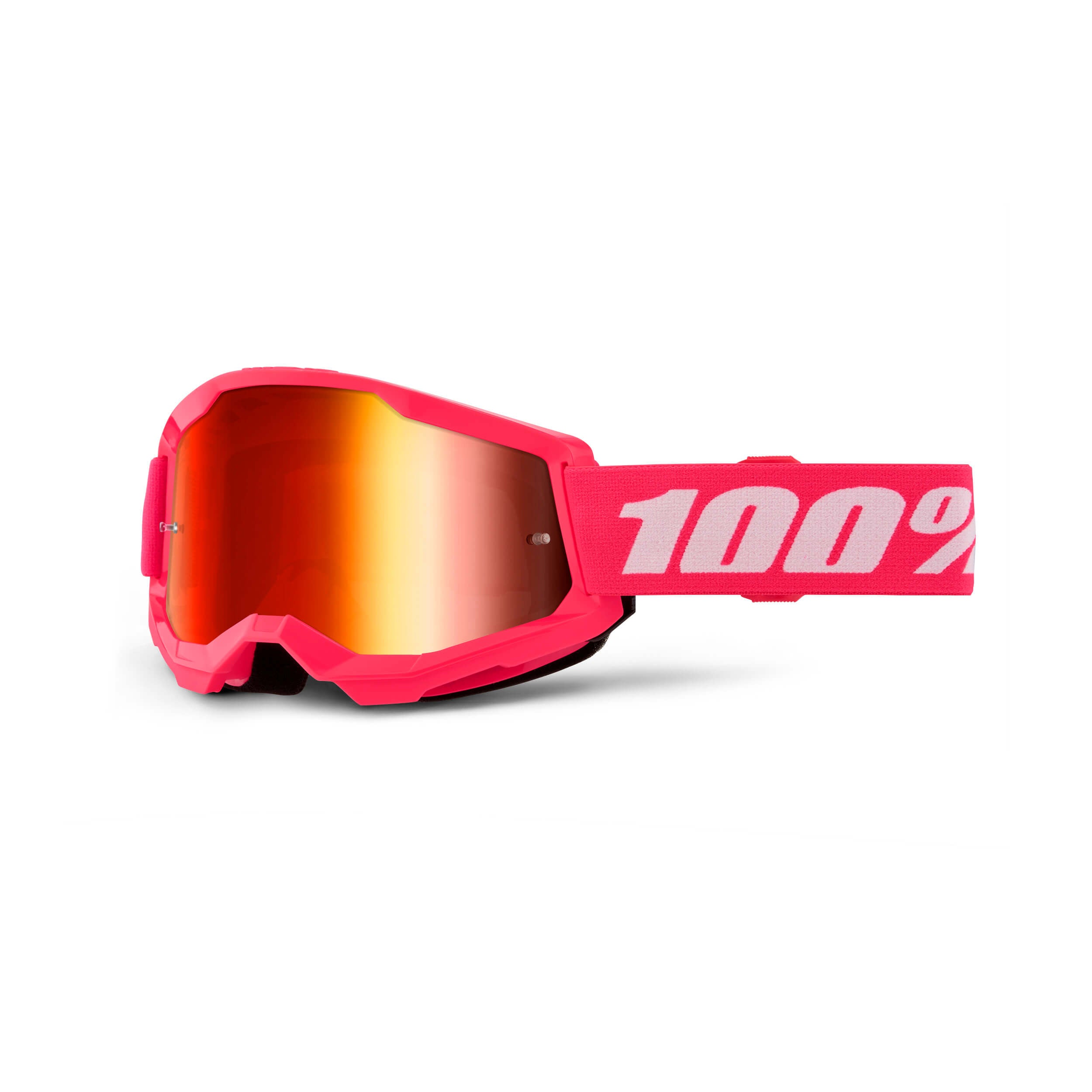 100% Strata 2 Goggles Pink / Red Mirror Lens FREE 1 YEAR Returns, FREE UK Delivery | ThrottleChimp