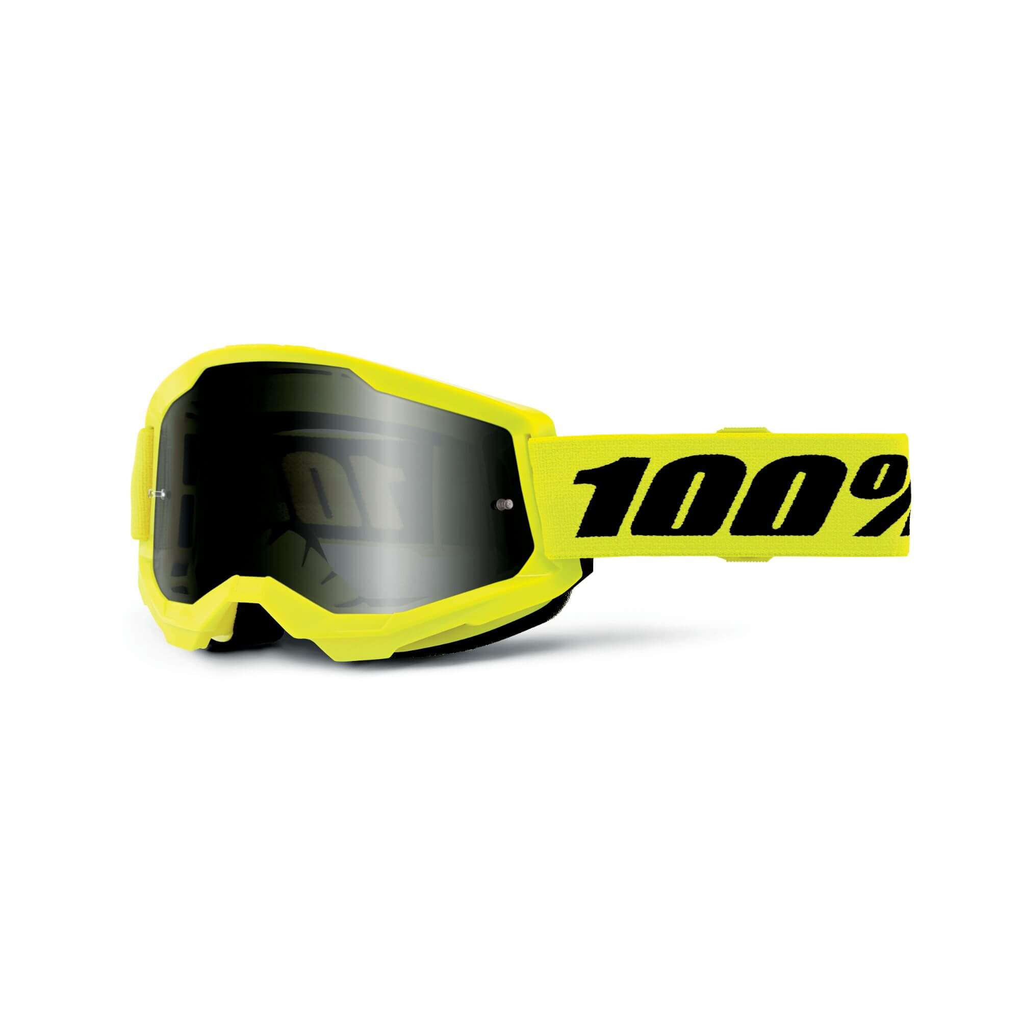 100% Strata 2 Sand Goggles Neon Yellow / Smoke Lens FREE 1 YEAR Returns, FREE UK Delivery | ThrottleChimp