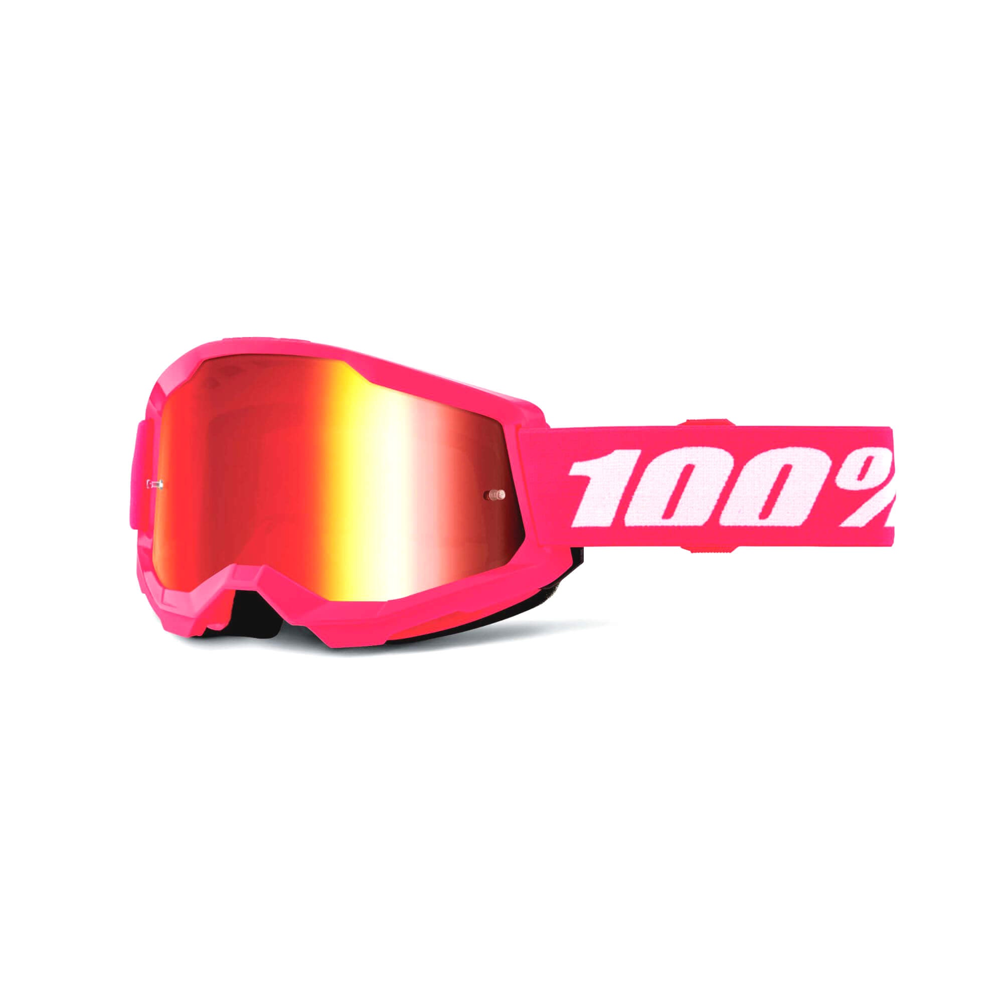 100% Strata 2 Youth Goggles Pink / Red Mirror Lens FREE 1 YEAR Returns, FREE UK Delivery | ThrottleChimp