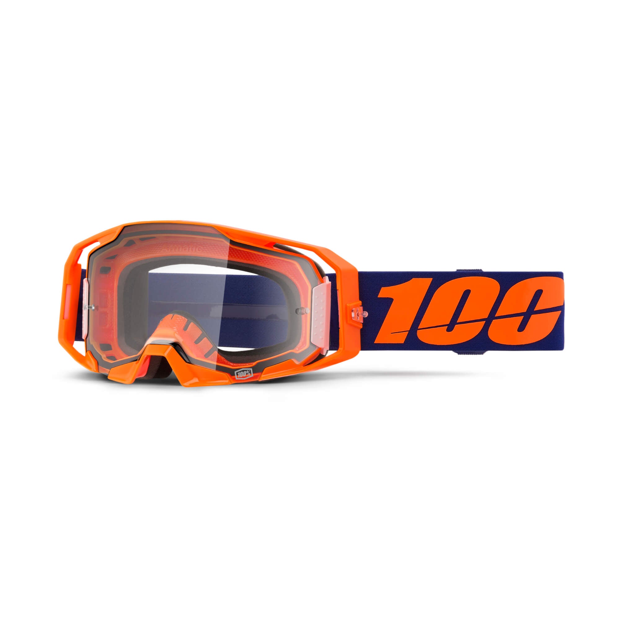 100% ARmatic Goggles Neon Orange / Clear Lens FREE 1 YEAR Returns, FREE UK Delivery | ThrottleChimp