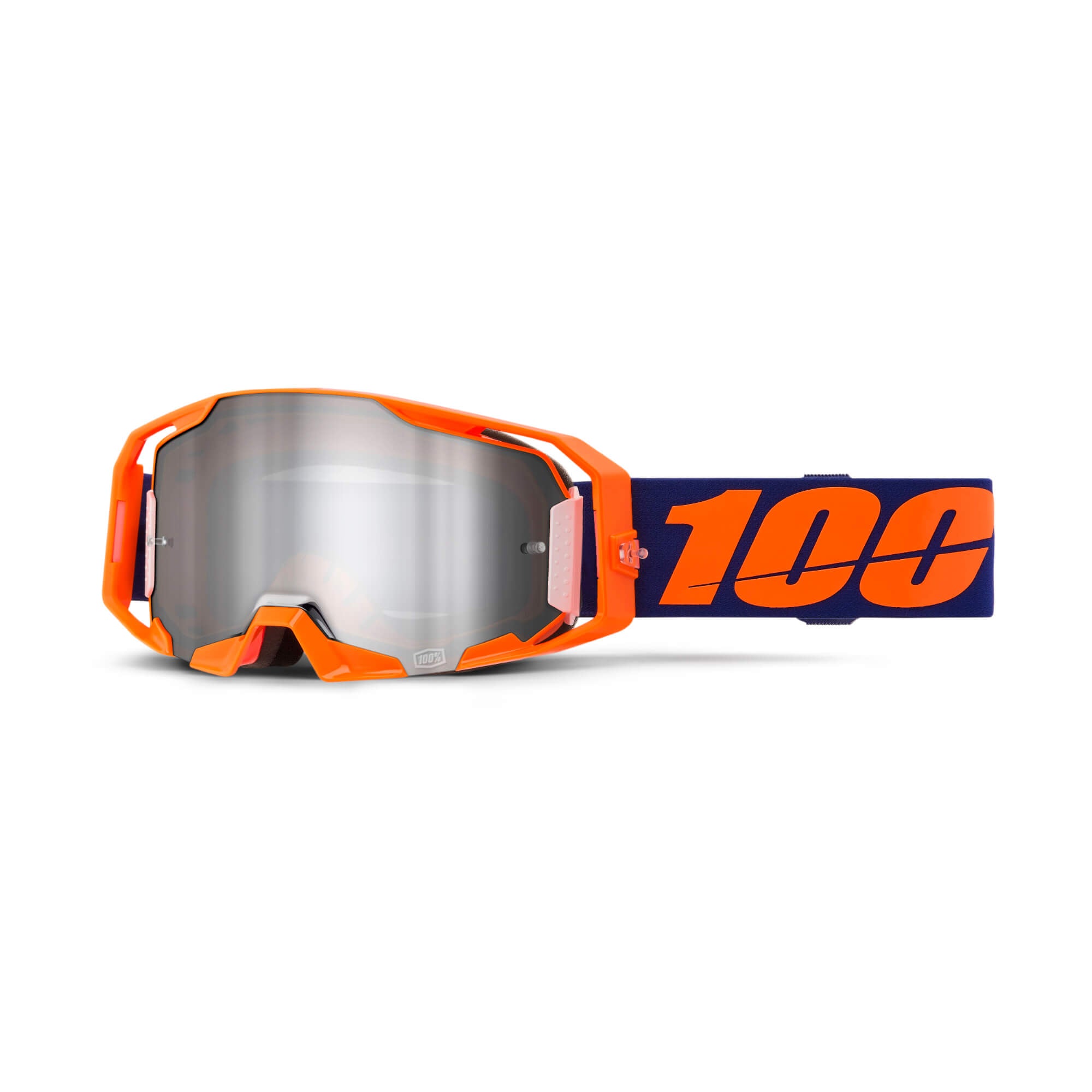 100% ARmatic Goggles Neon Orange / Mirror Silver Flash Lens FREE 1 YEAR Returns, FREE UK Delivery | ThrottleChimp