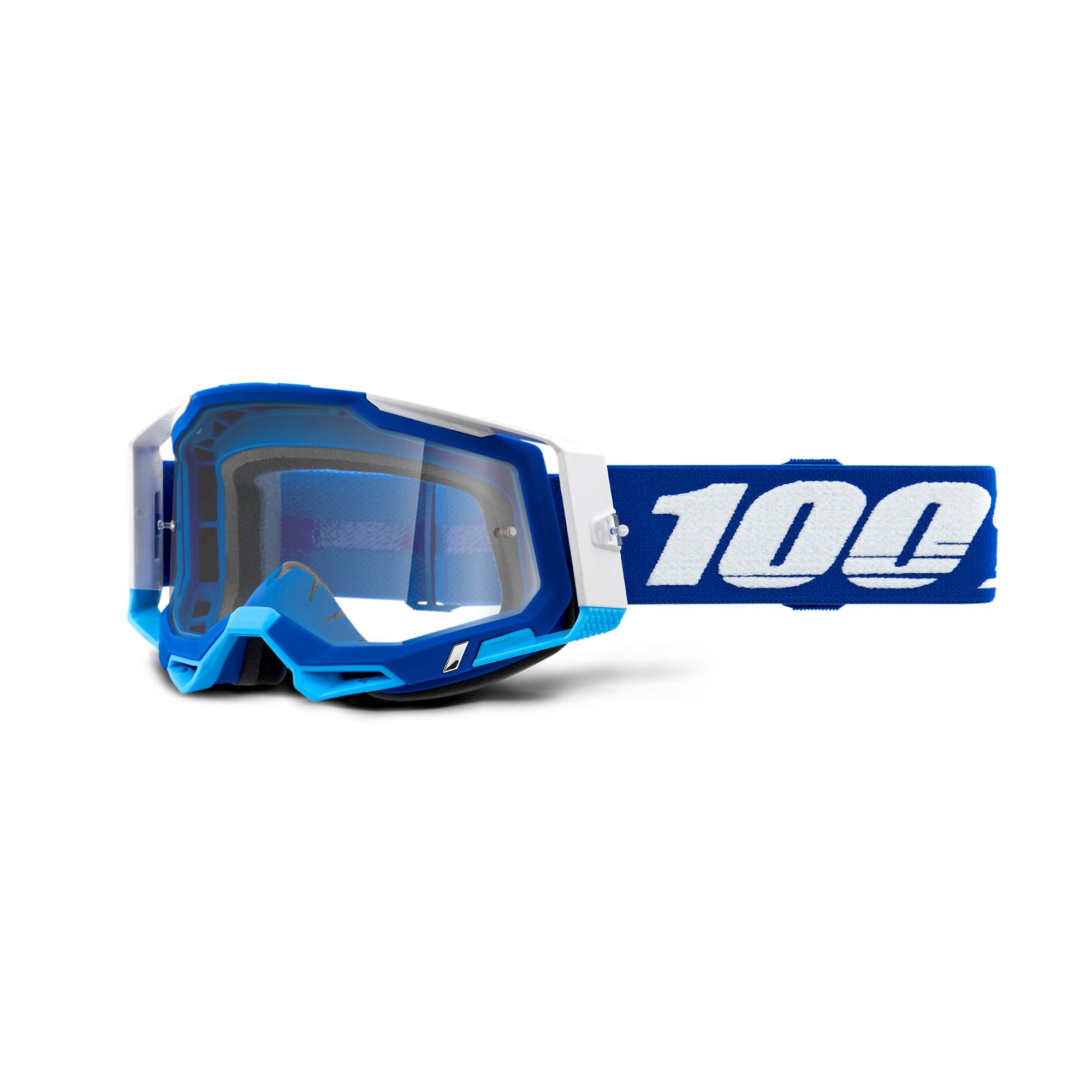 100% Racecraft 2 Goggles Blue / Clear Lens FREE 1 YEAR Returns, FREE UK Delivery | ThrottleChimp